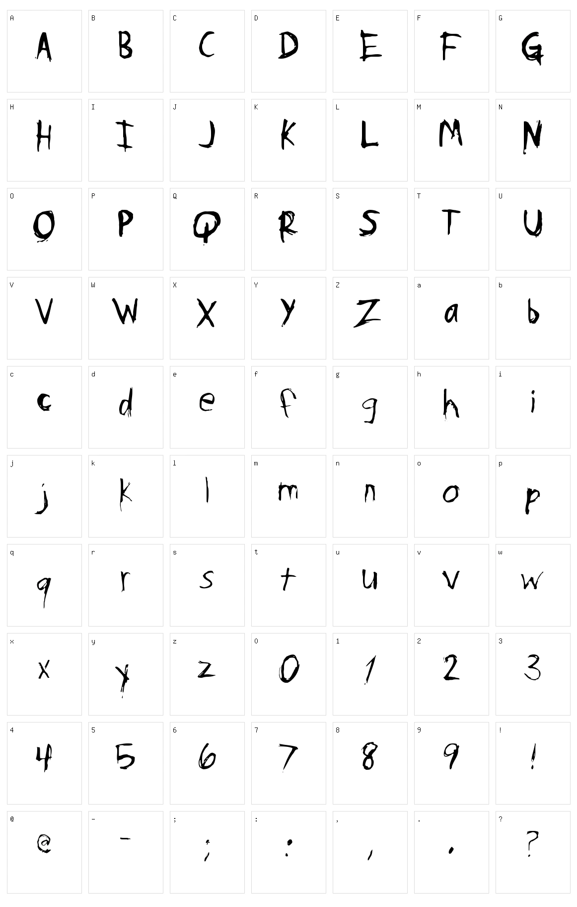 Psycho Poetry Character Set