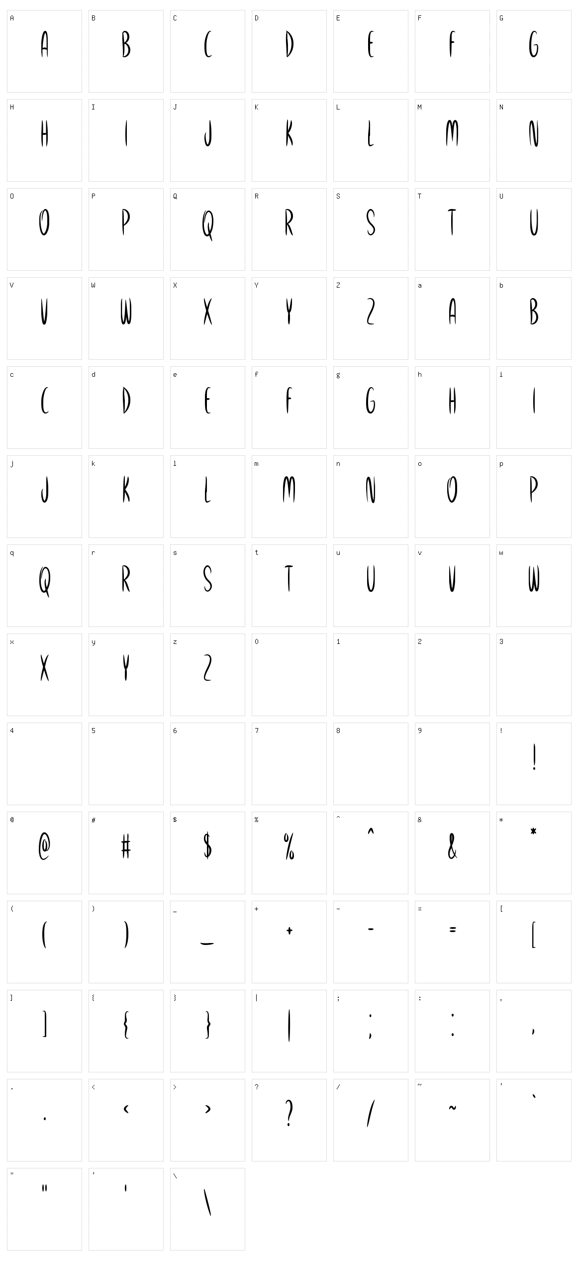 Scary Hours Character Set