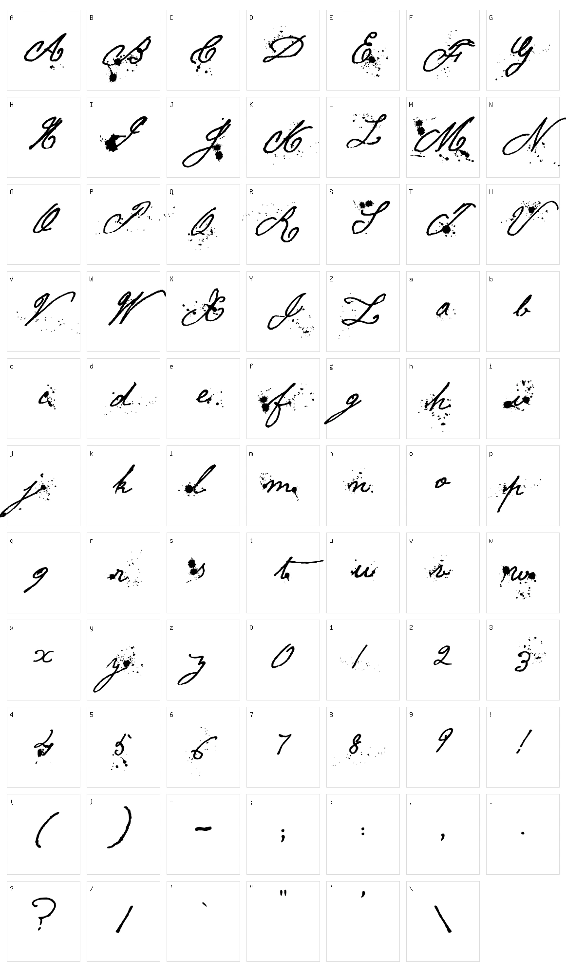 War letters Character Set