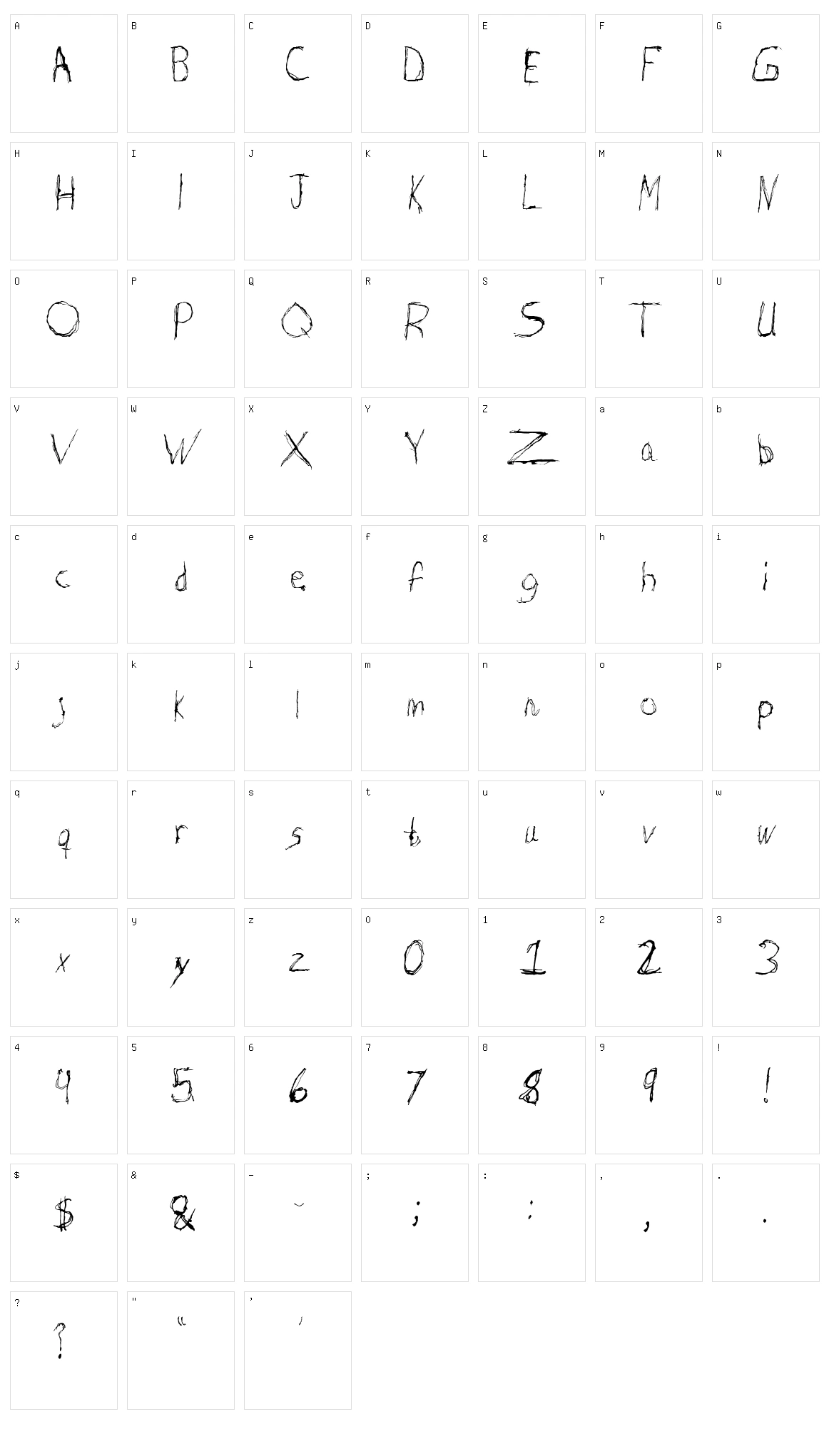 Burton Scratch Character Set