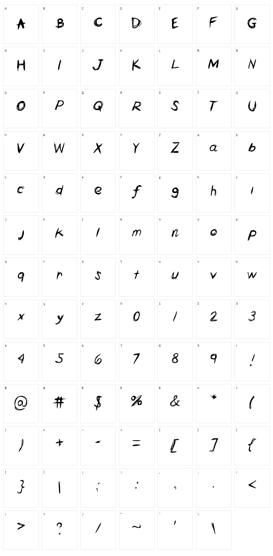 Horror Scribbles Character Set
