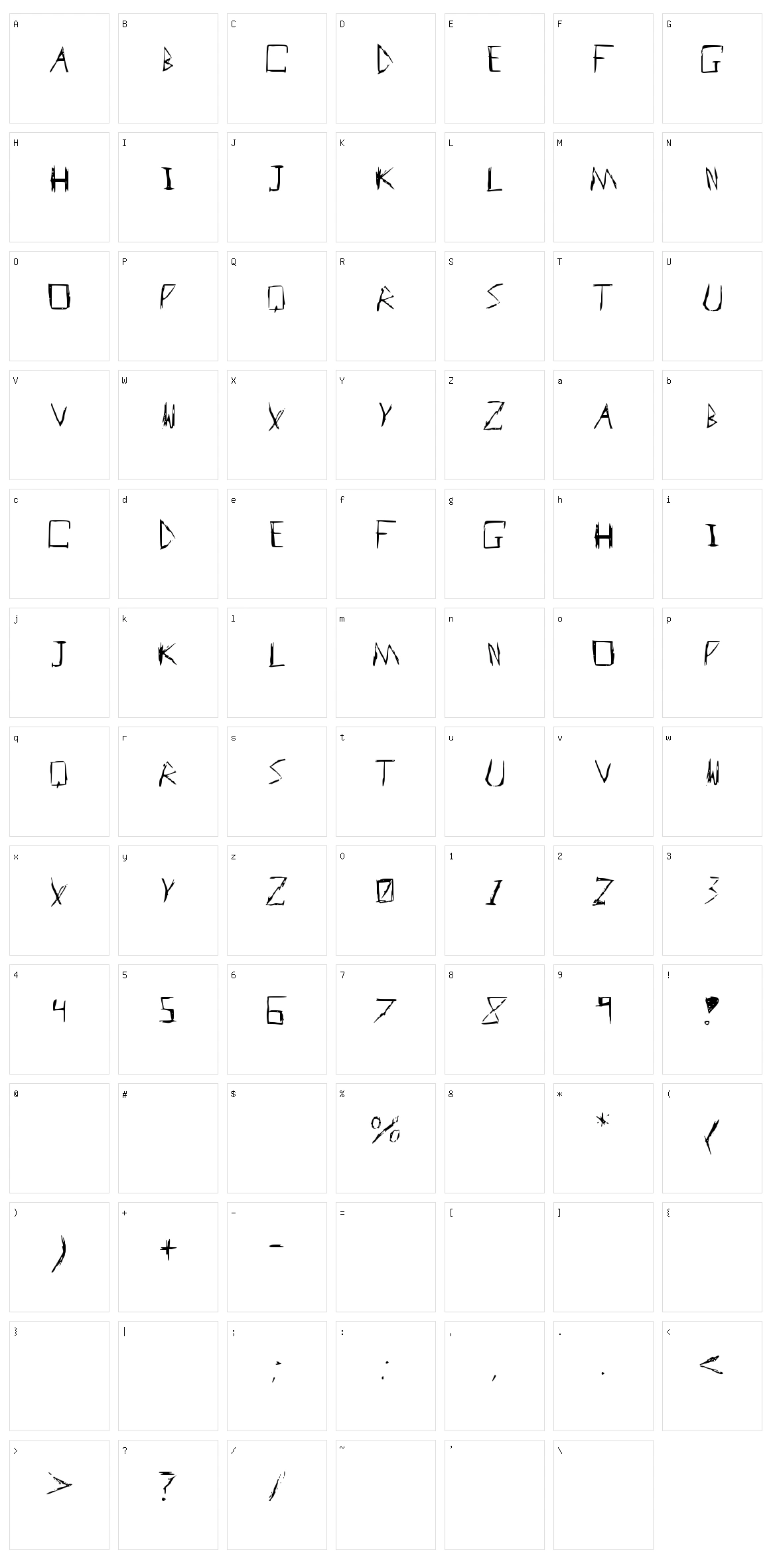 Bad Handwriter Character Set
