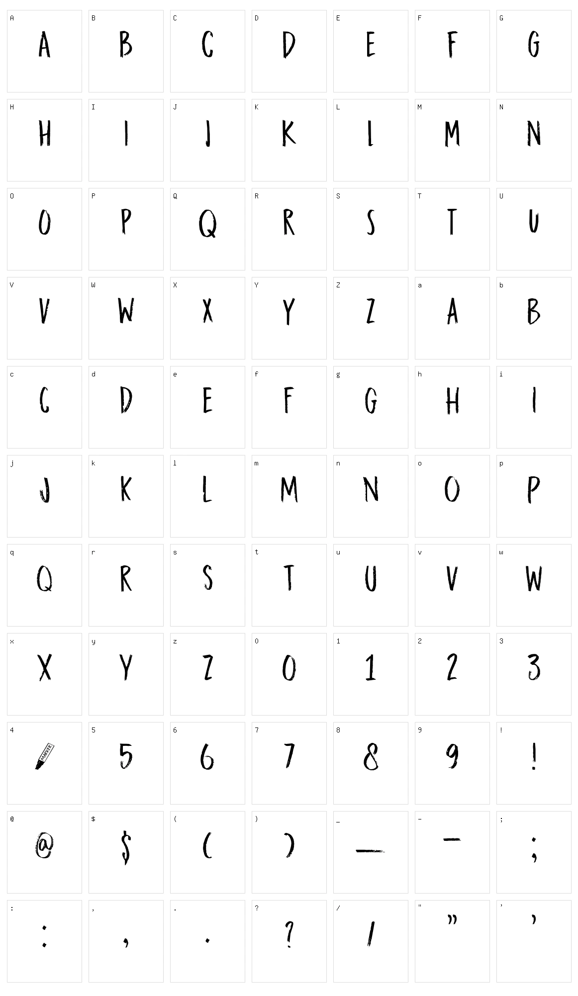 DK Darker Marker Character Set