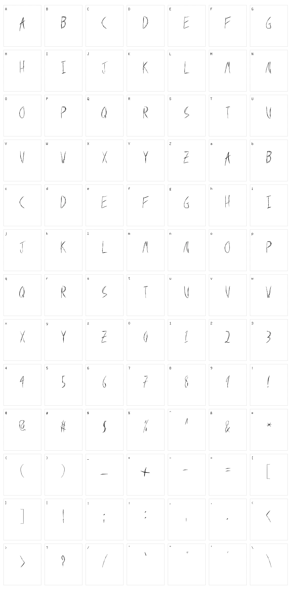 Metal Shard Character Set
