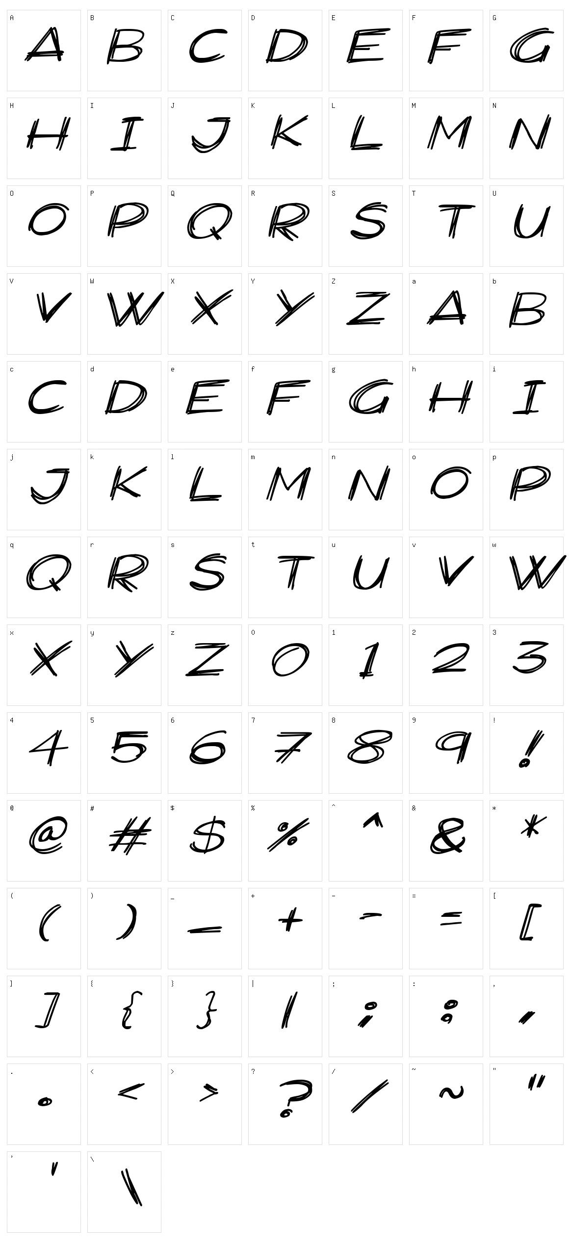 Wide Scratch Character Set