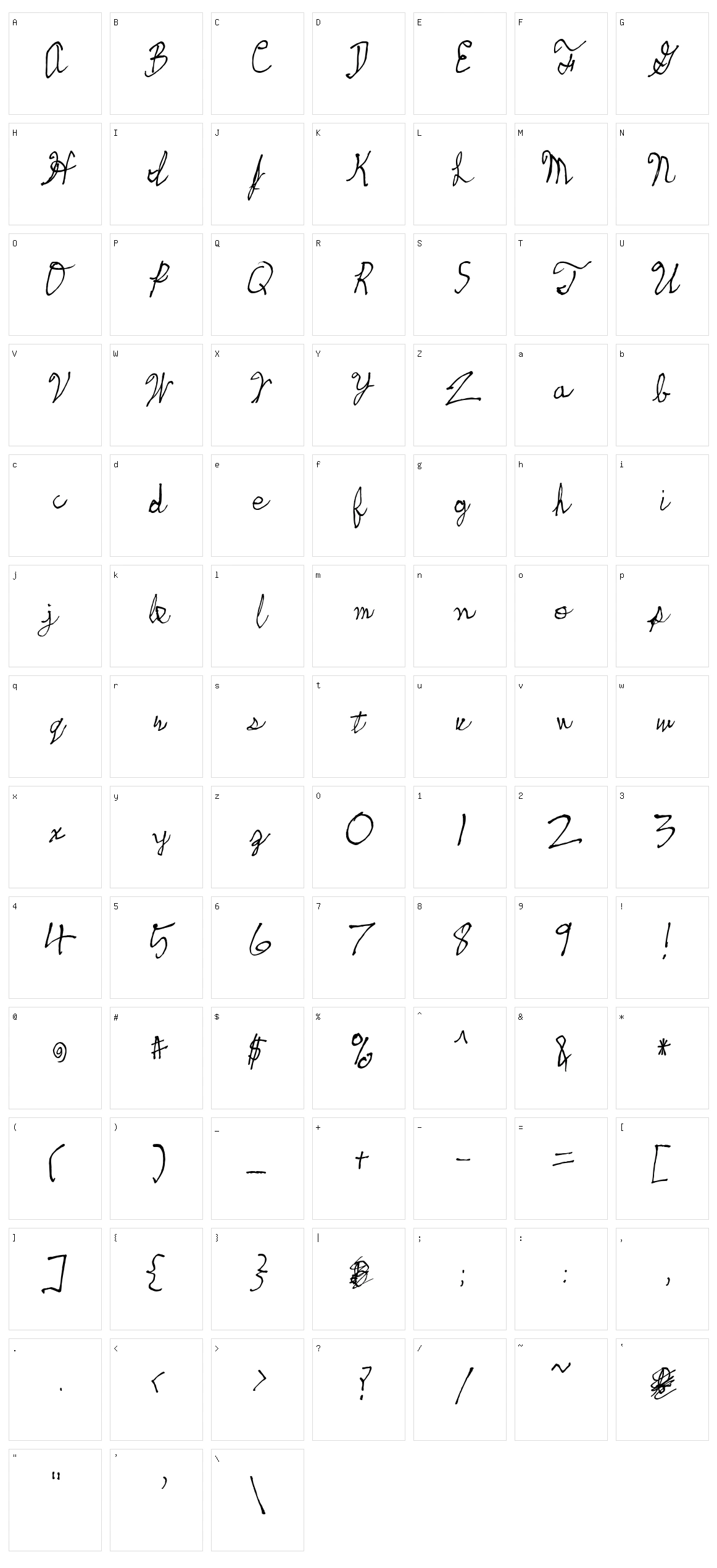 Skeetch Character Set