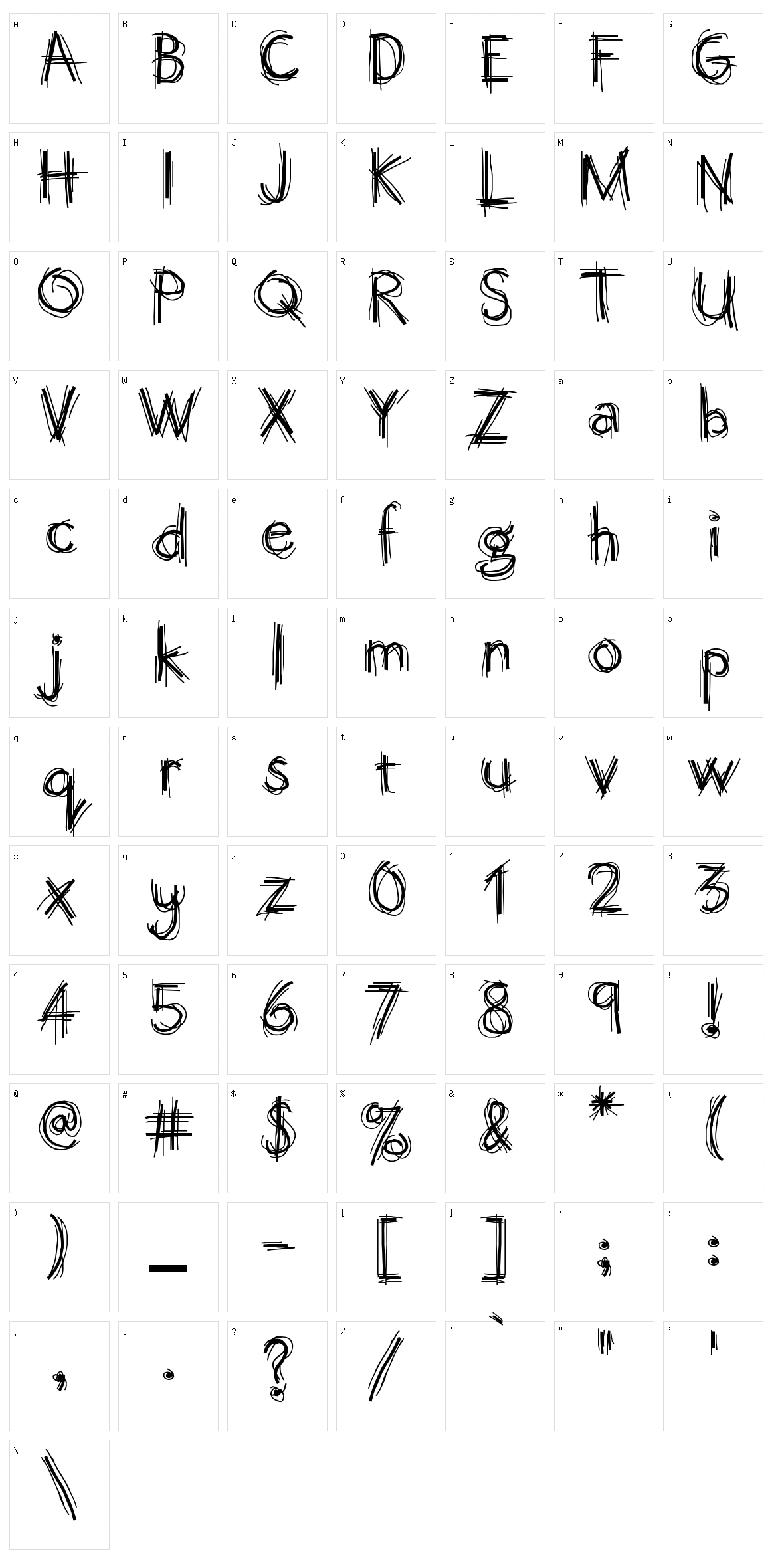 Octember Script Character Set