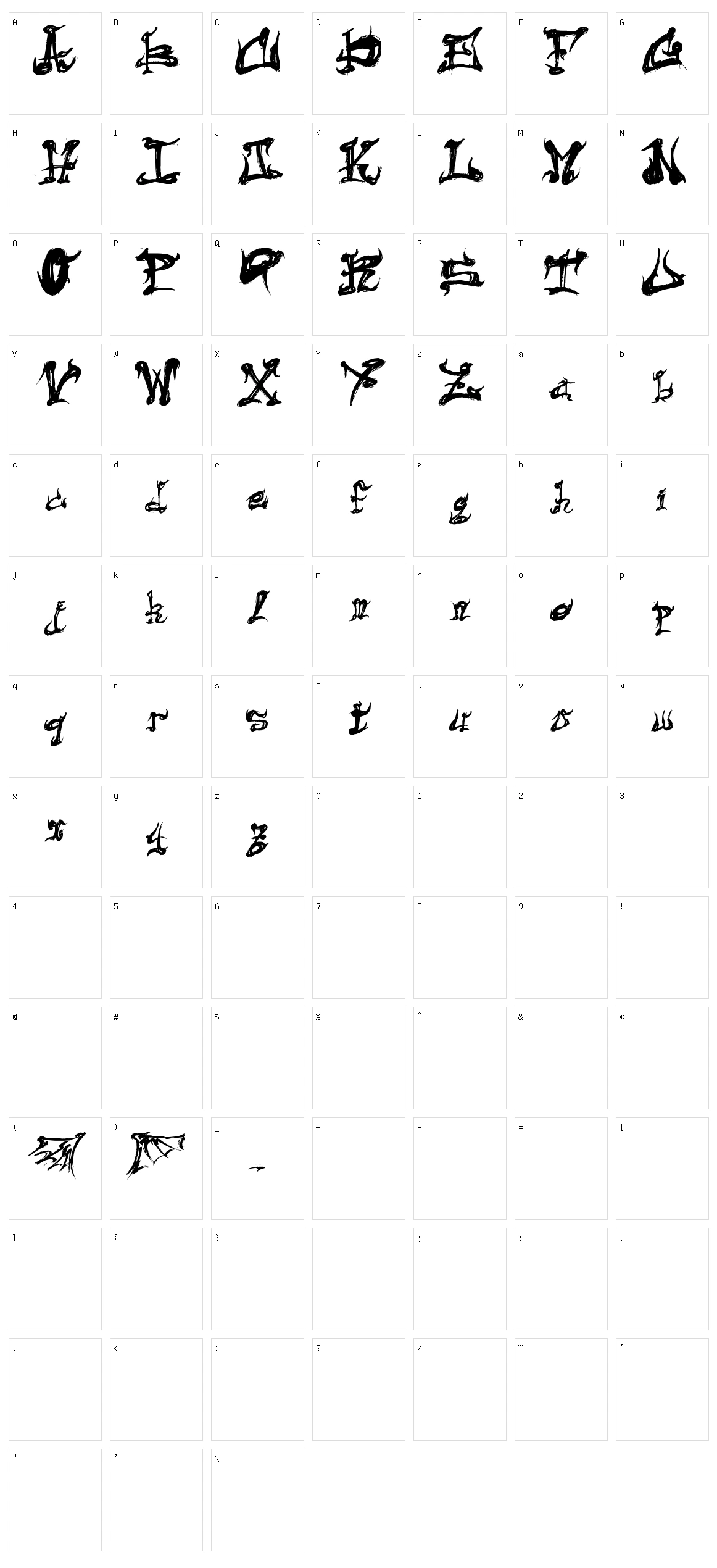 Dark Flame Character Set