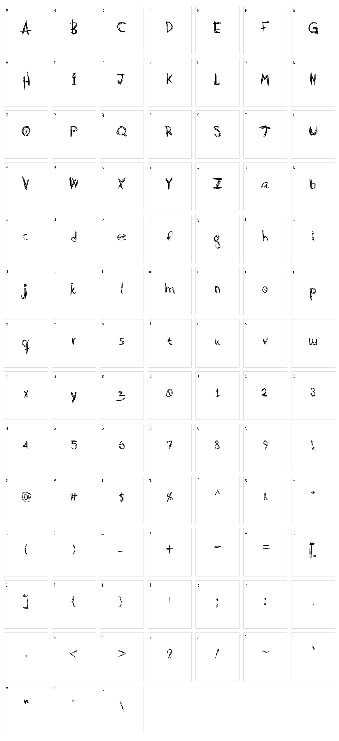 Scratch Basic Character Set