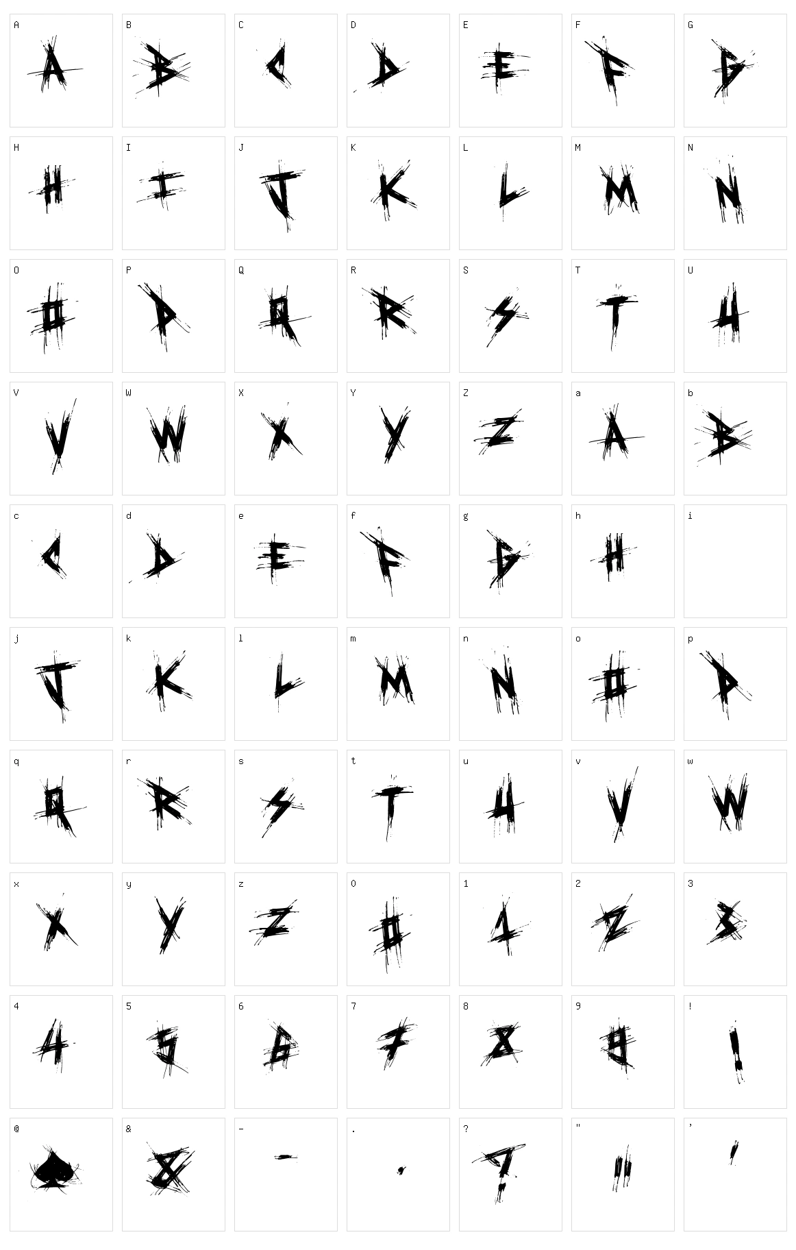 El&Font Destroy! Character Set