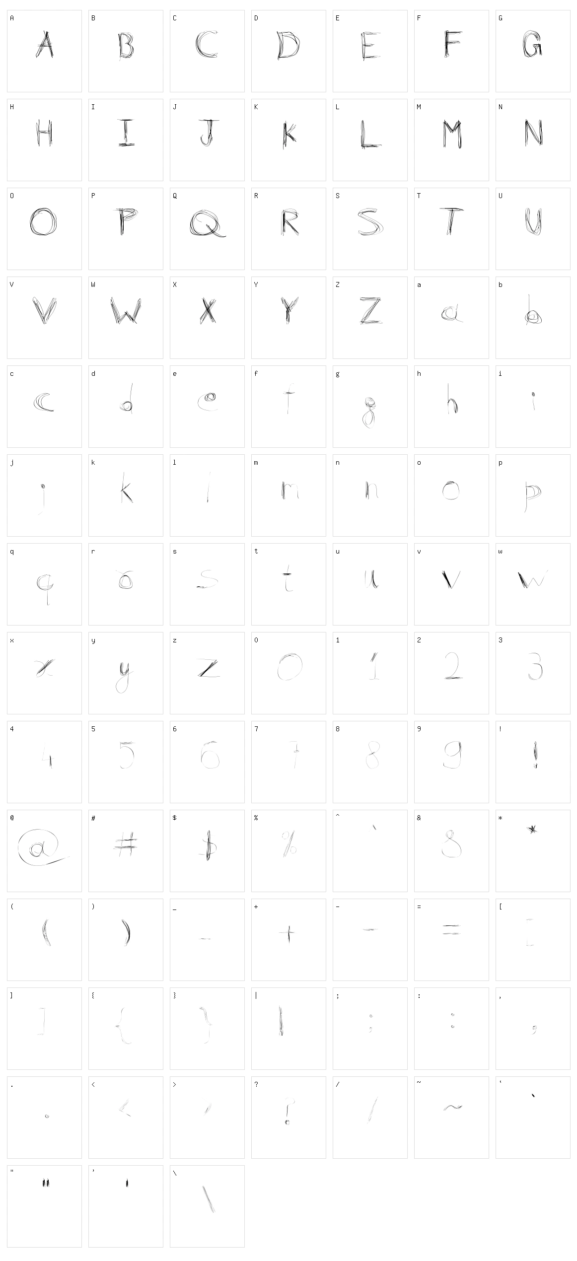 99% LineScratch Character Set