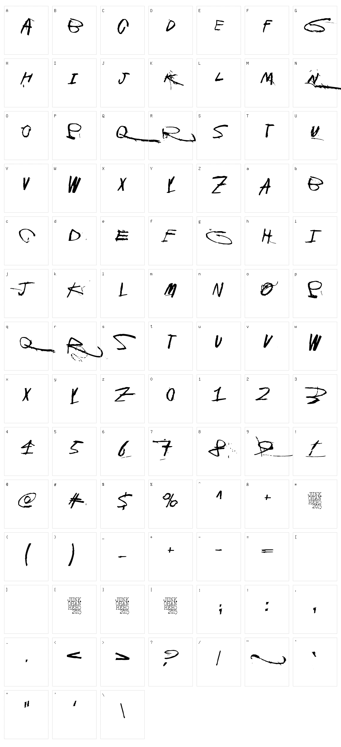 Galvanize Burn Character Set