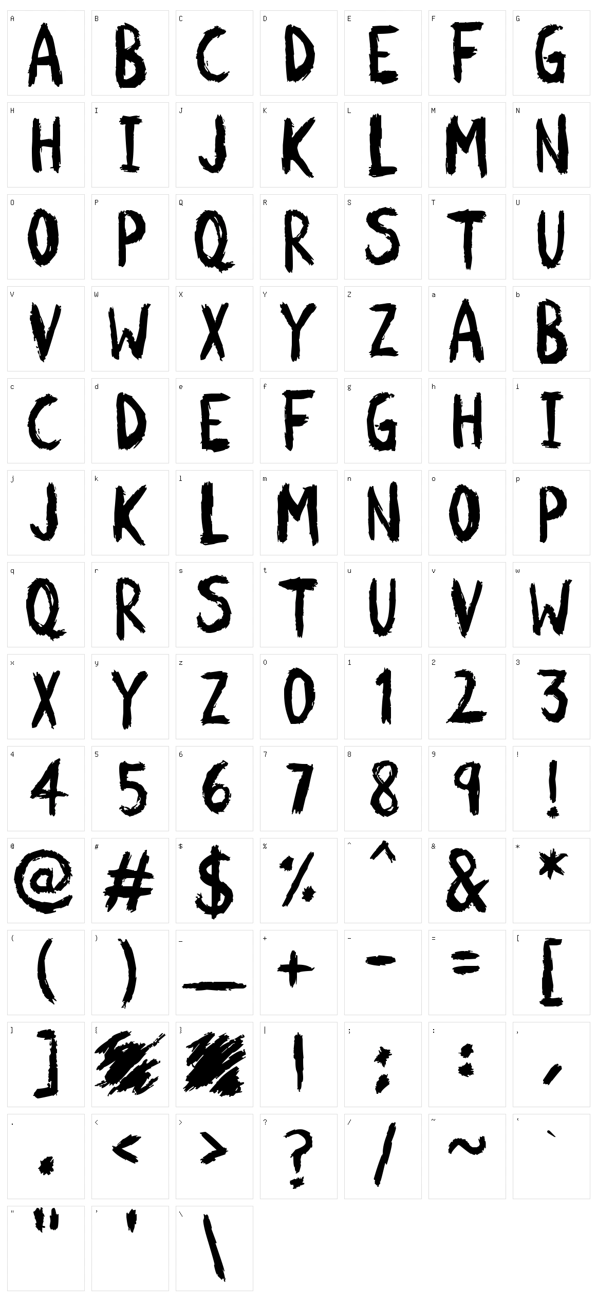 Scratchies Character Set