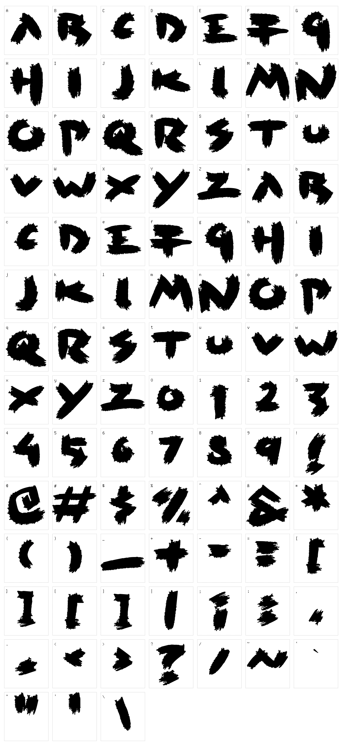 Rush Character Set