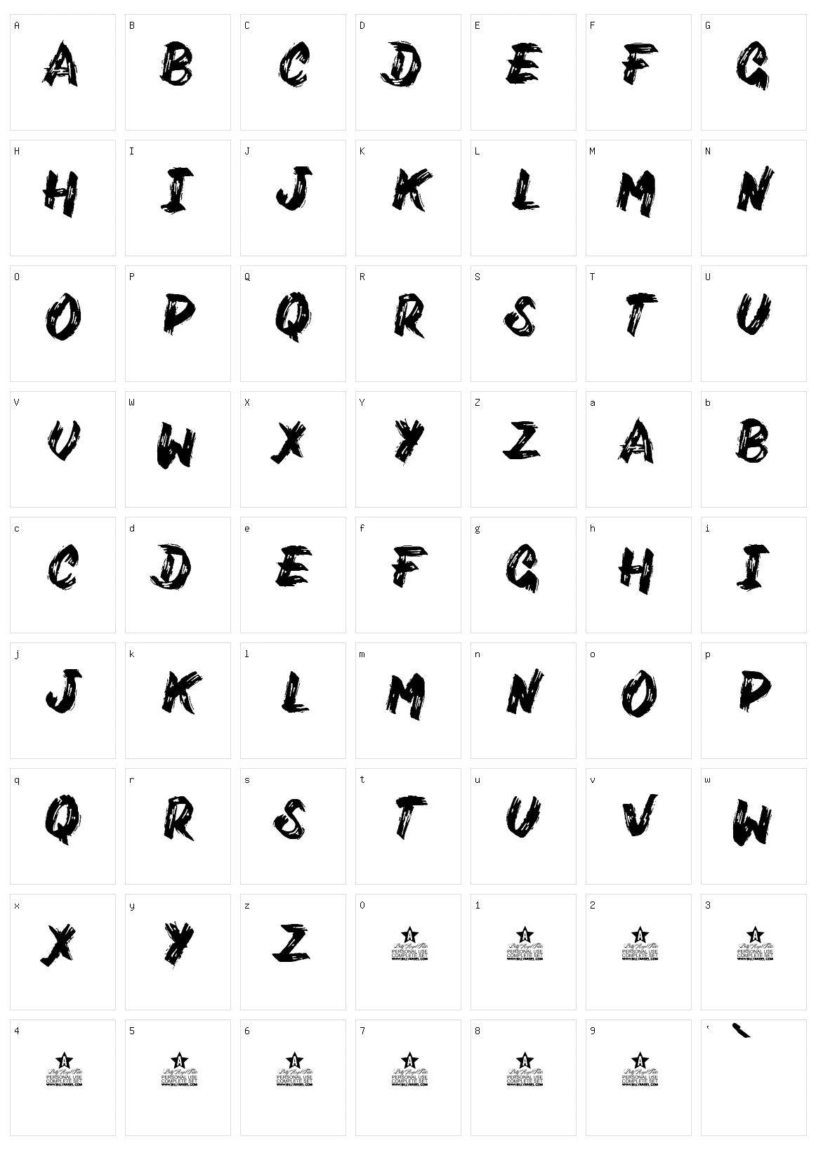 Varukers Character Set