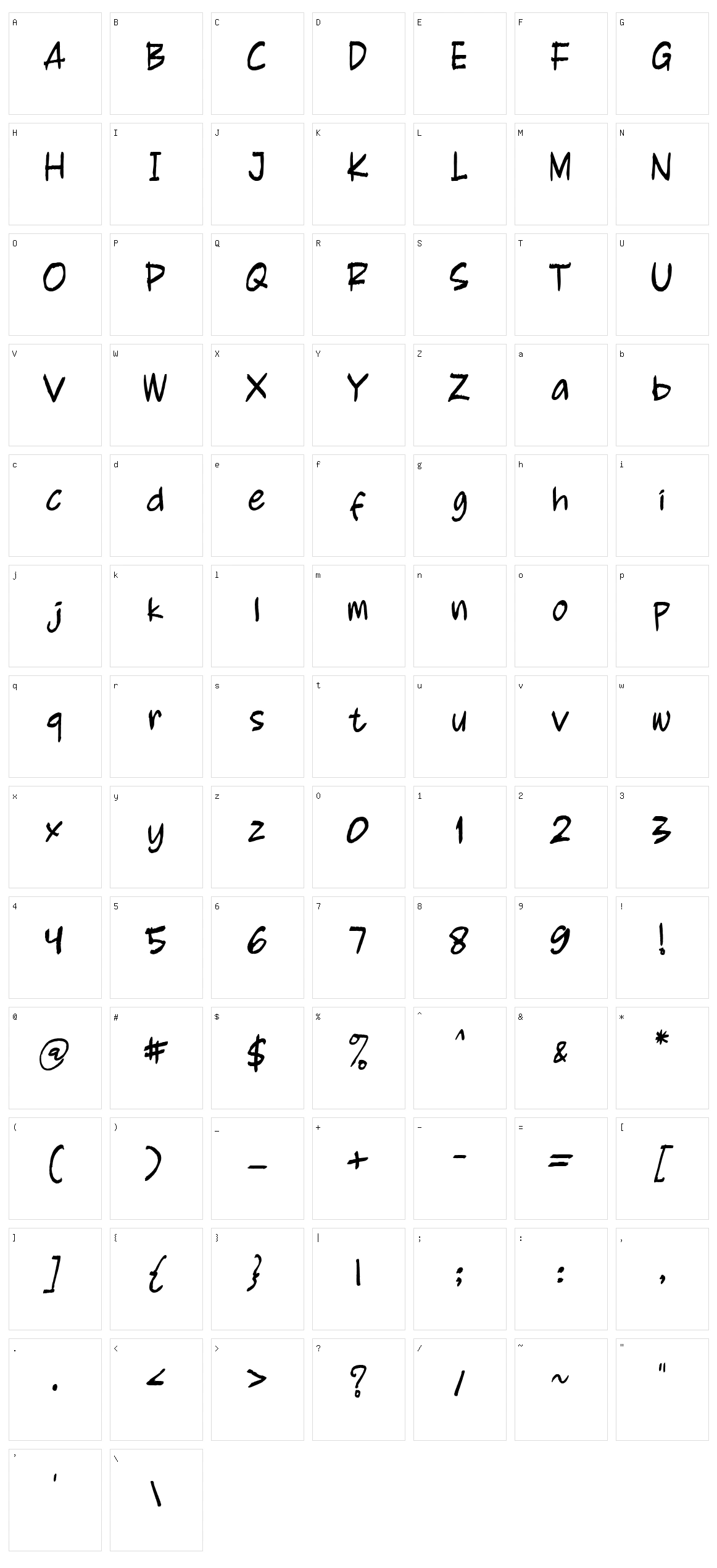 Boomerank Character Set