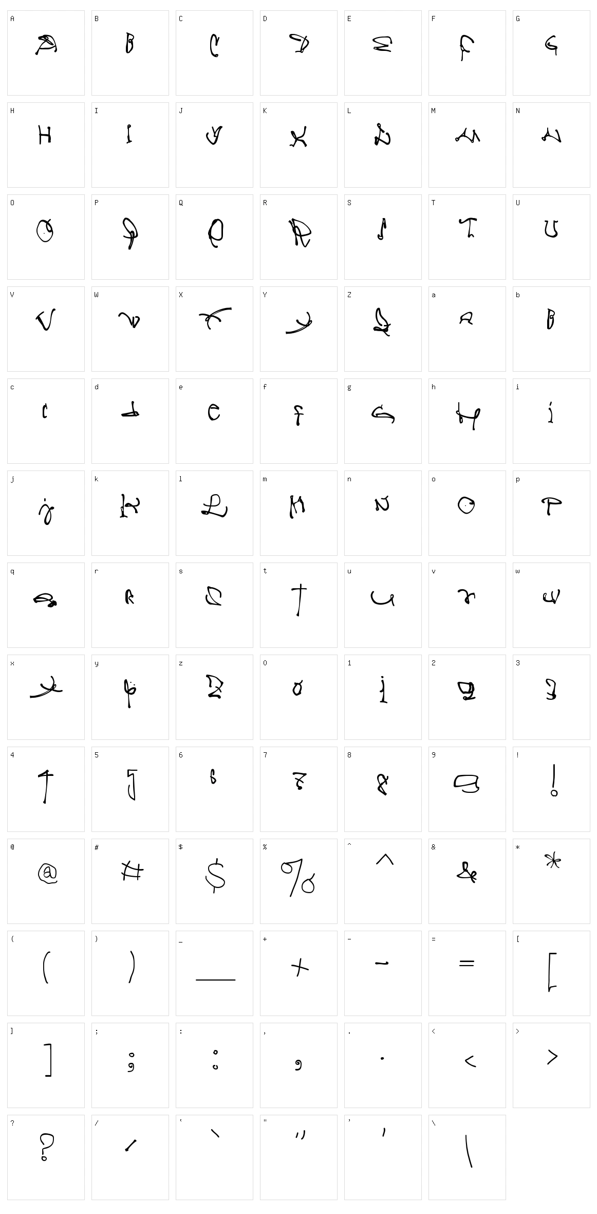 Crazy Written Character Set