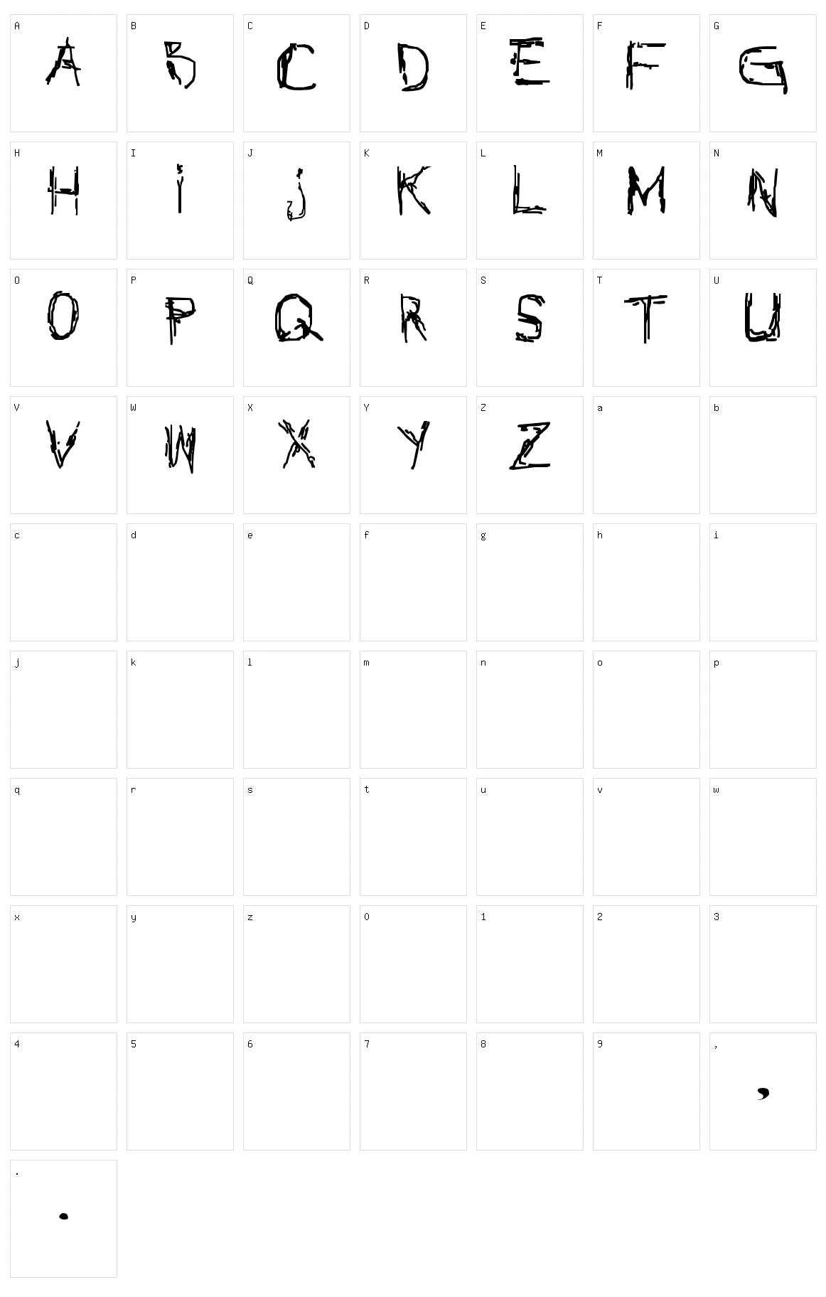 Nothing Net Character Set