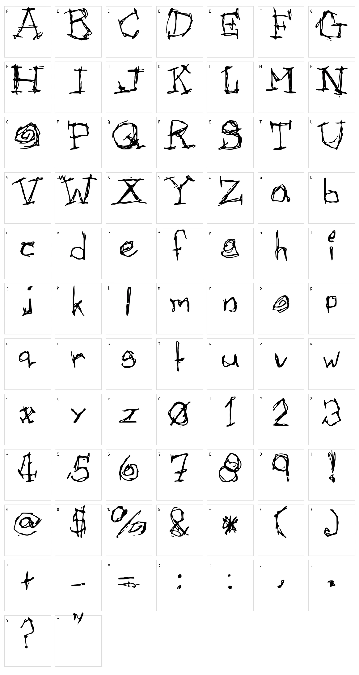 Afectionless Character Set