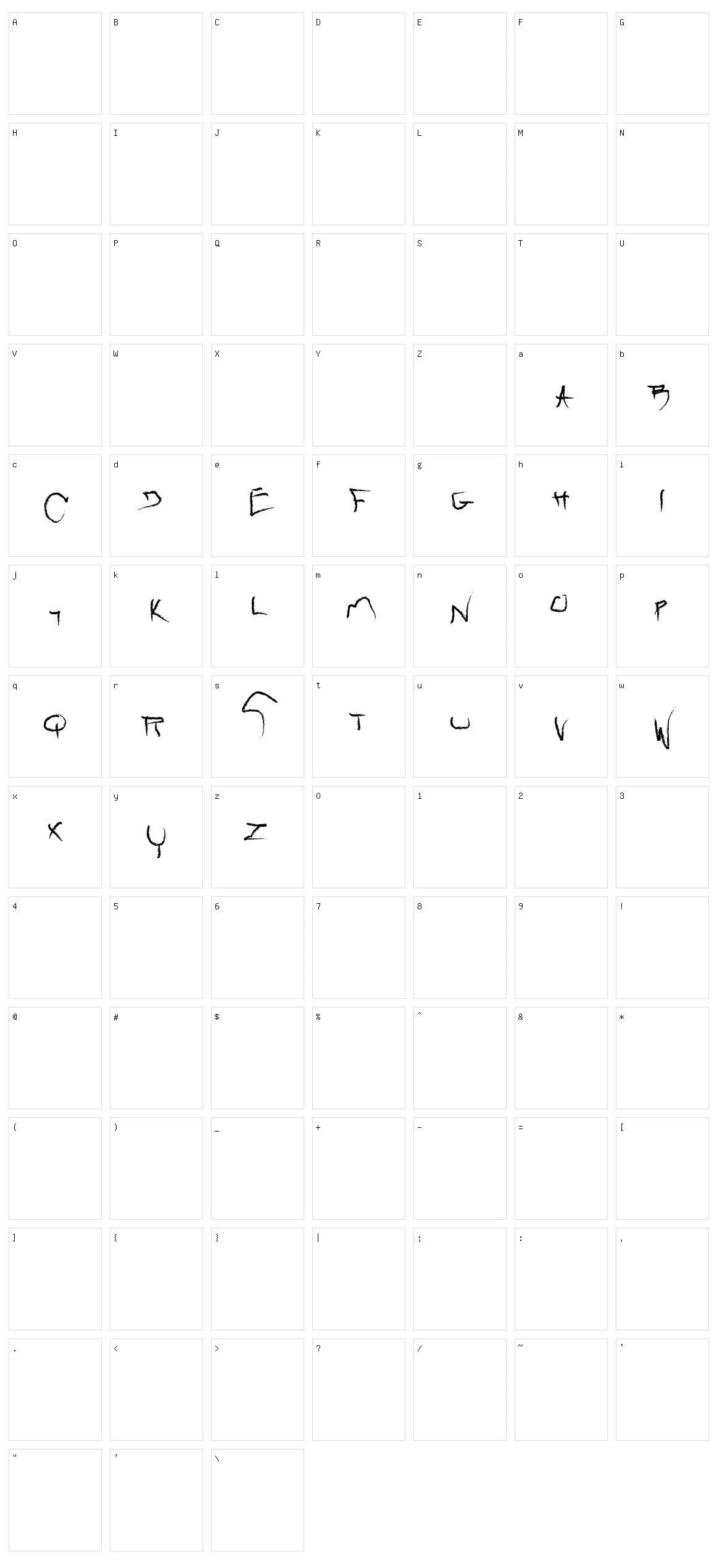 Raw Character Set