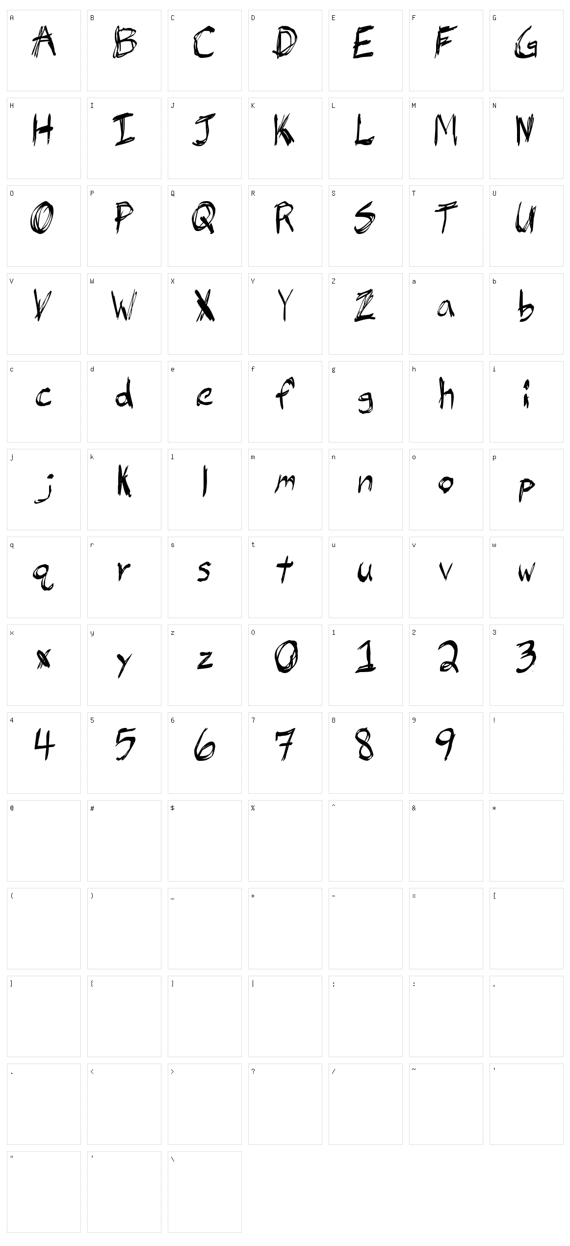 JB Hell Character Set