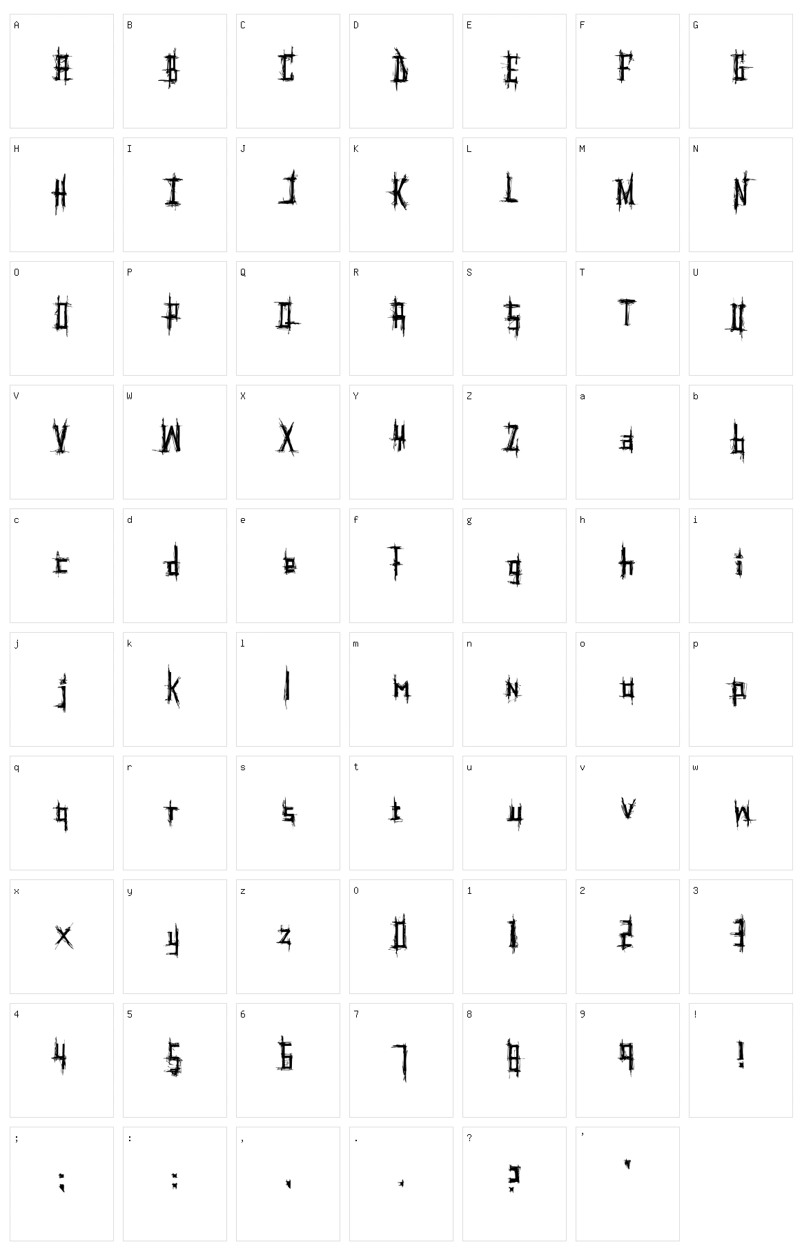 Psychotic Character Set