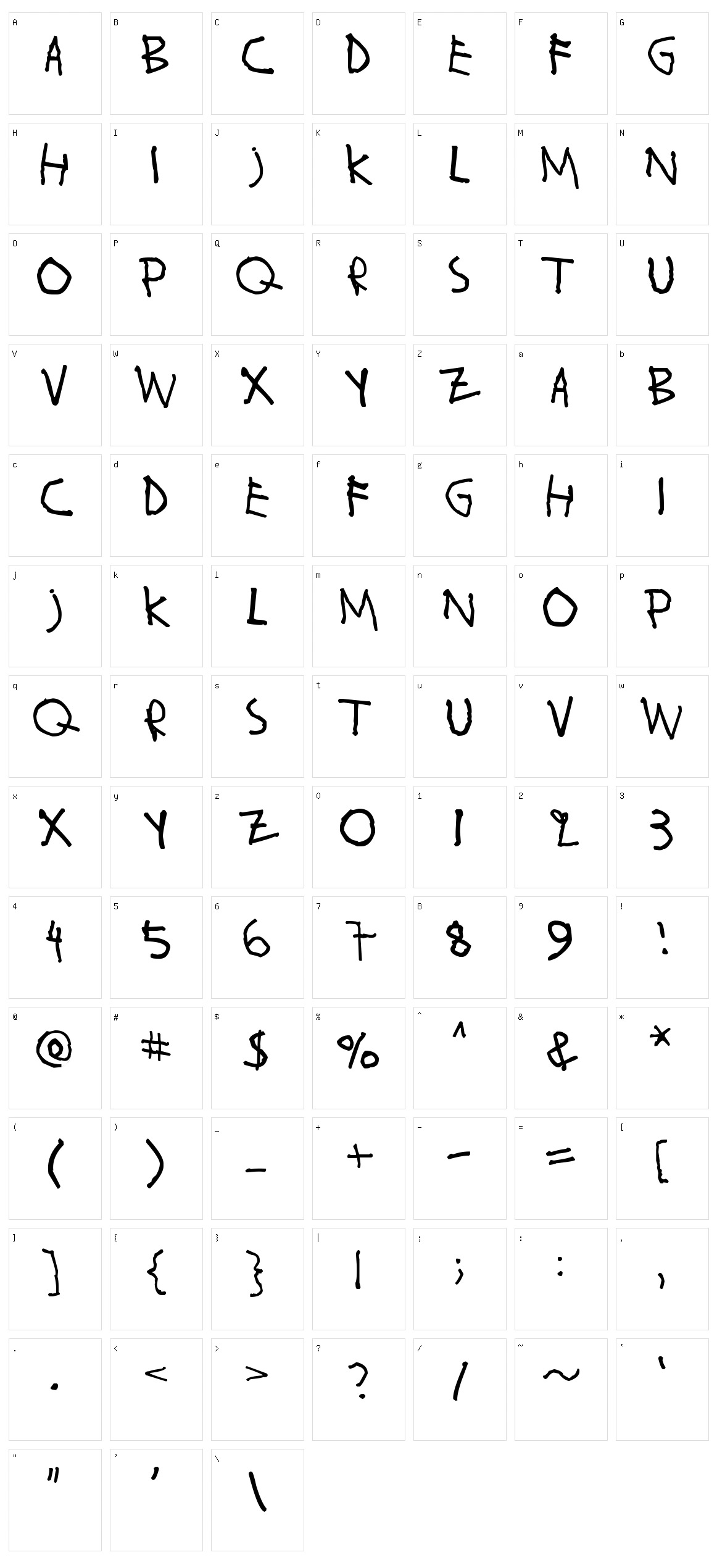 Wahroonga Character Set