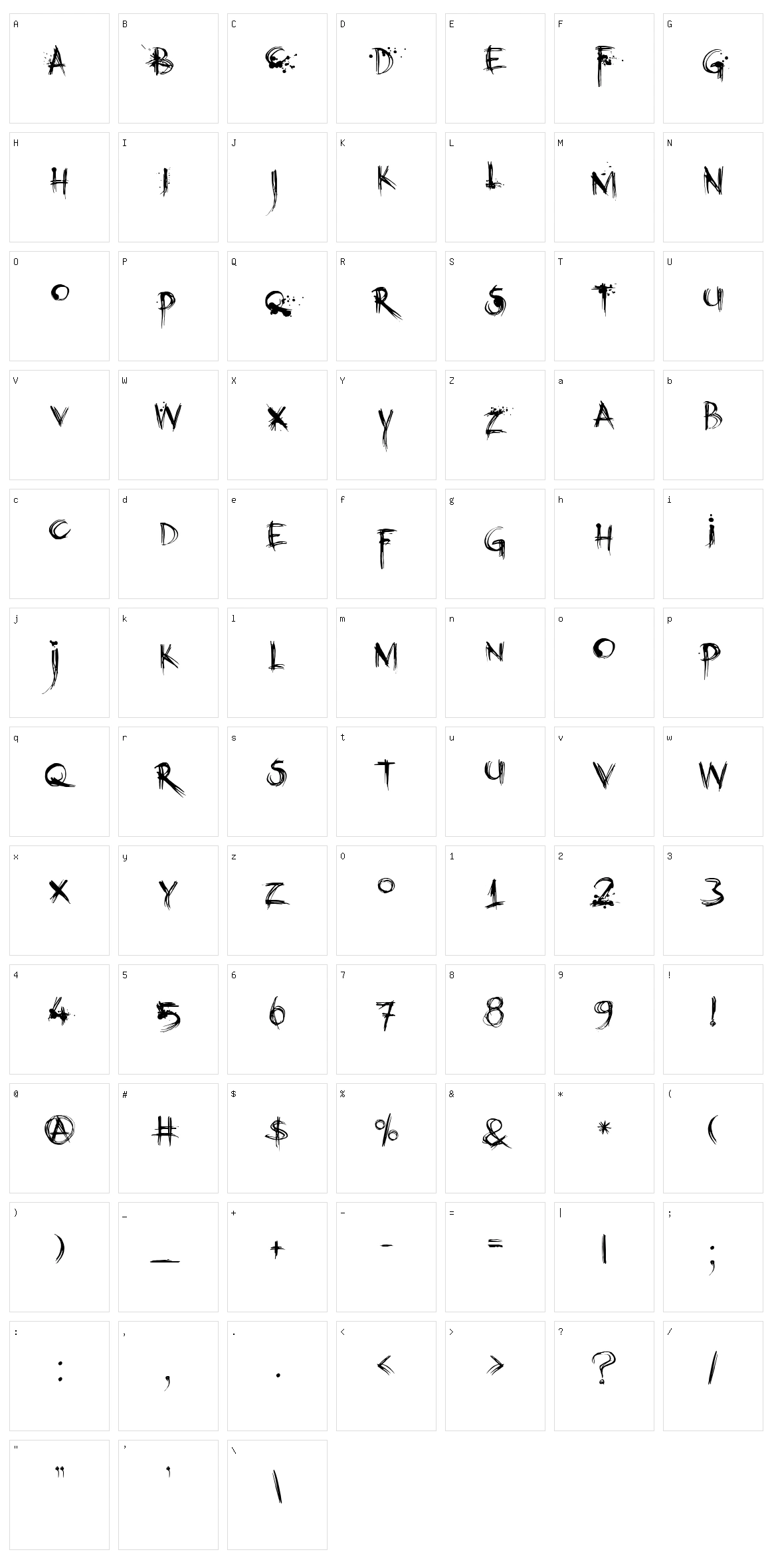 DK Kubikajiri Character Set