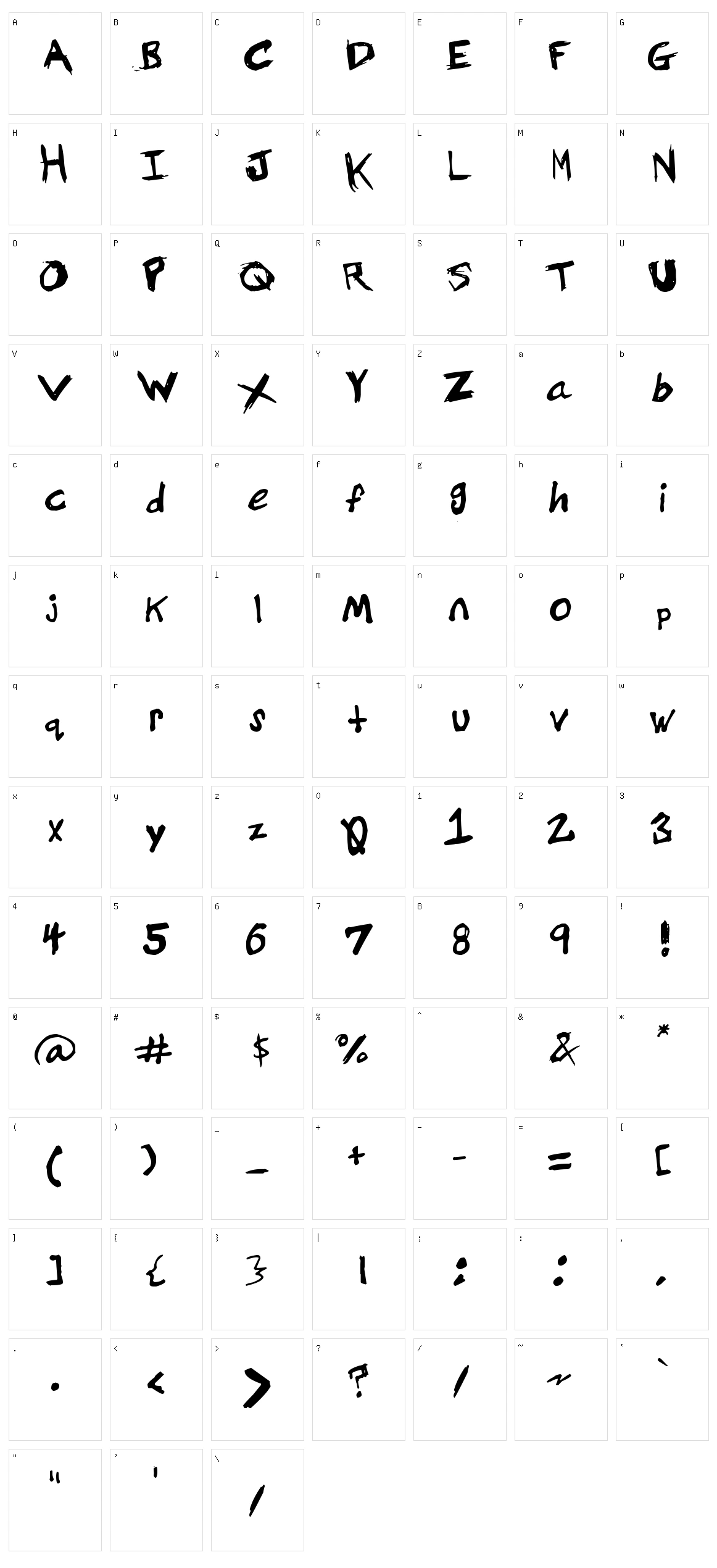 Grundy Character Set