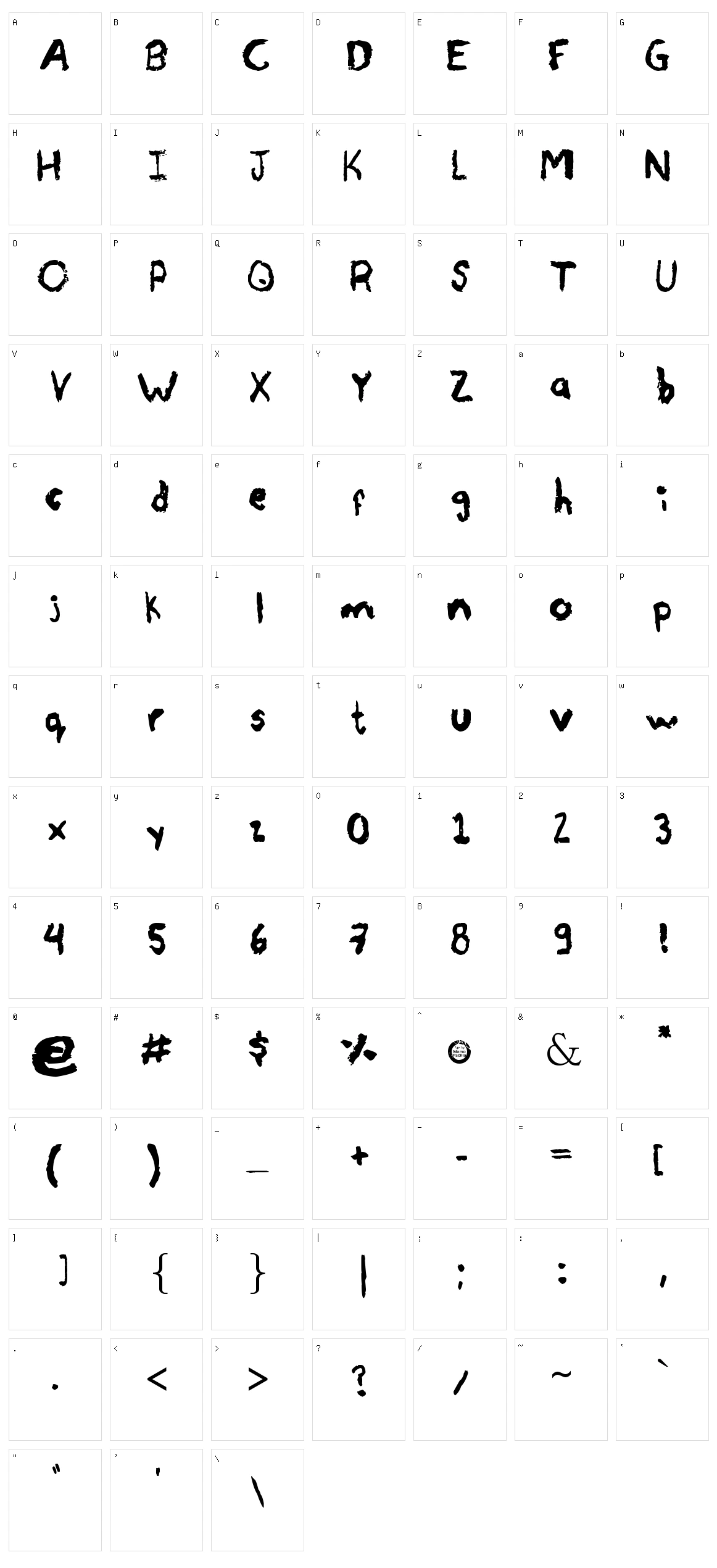 Ah Carbon! Character Set