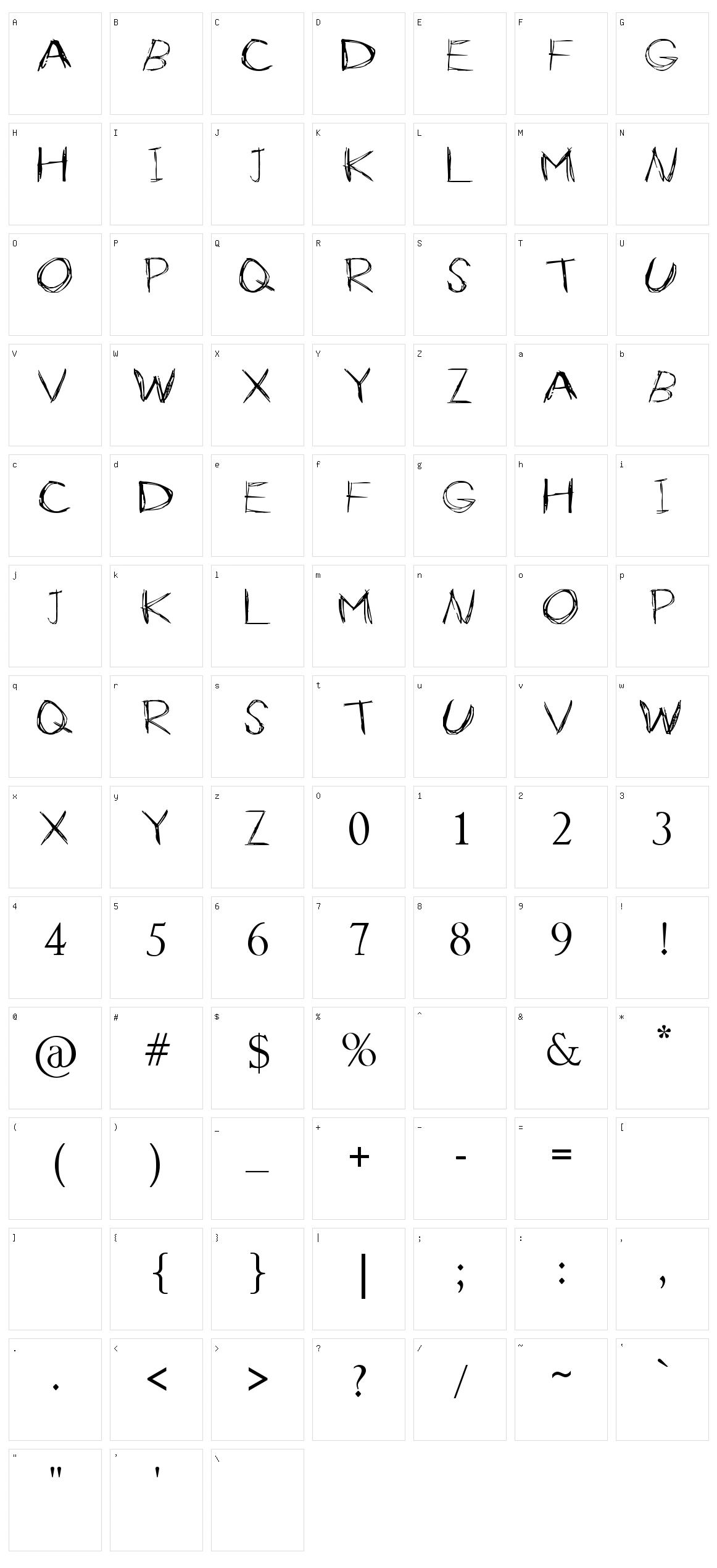 Slender Character Set