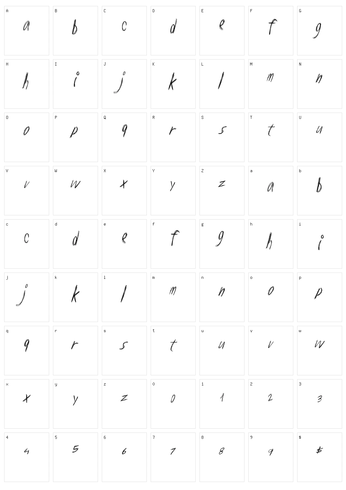 Lower Scratch Character Set