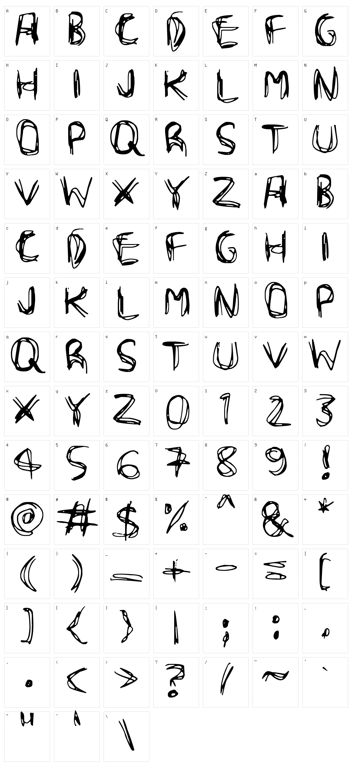 Scribble Wire Character Set