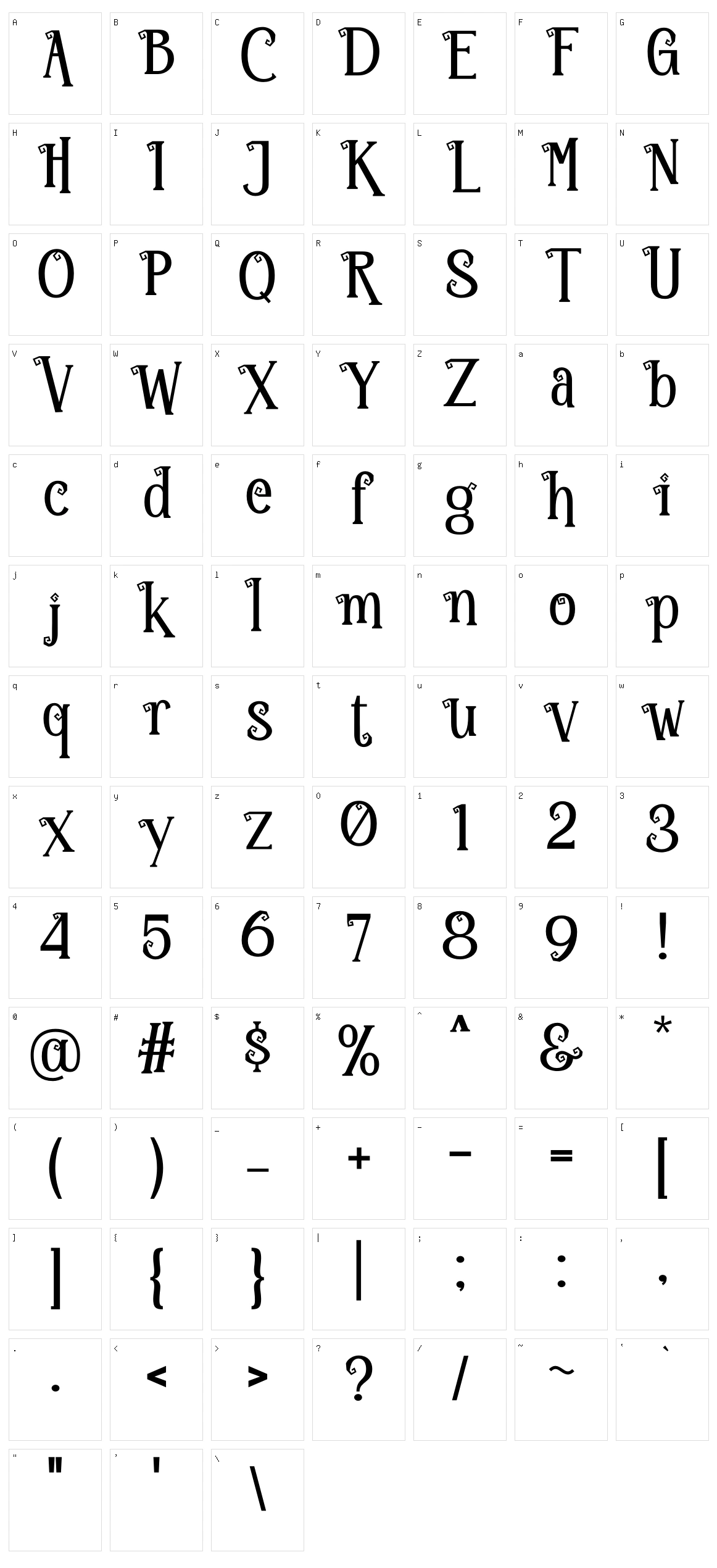 Hallo Monsta Character Set