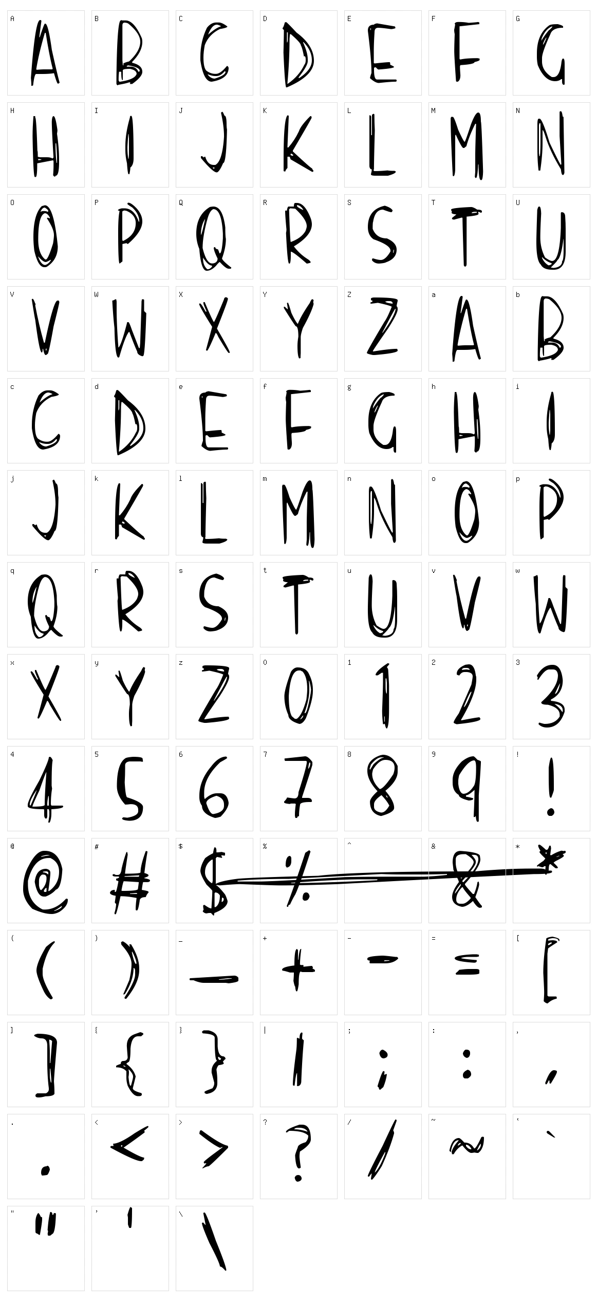 Scraggly Character Set