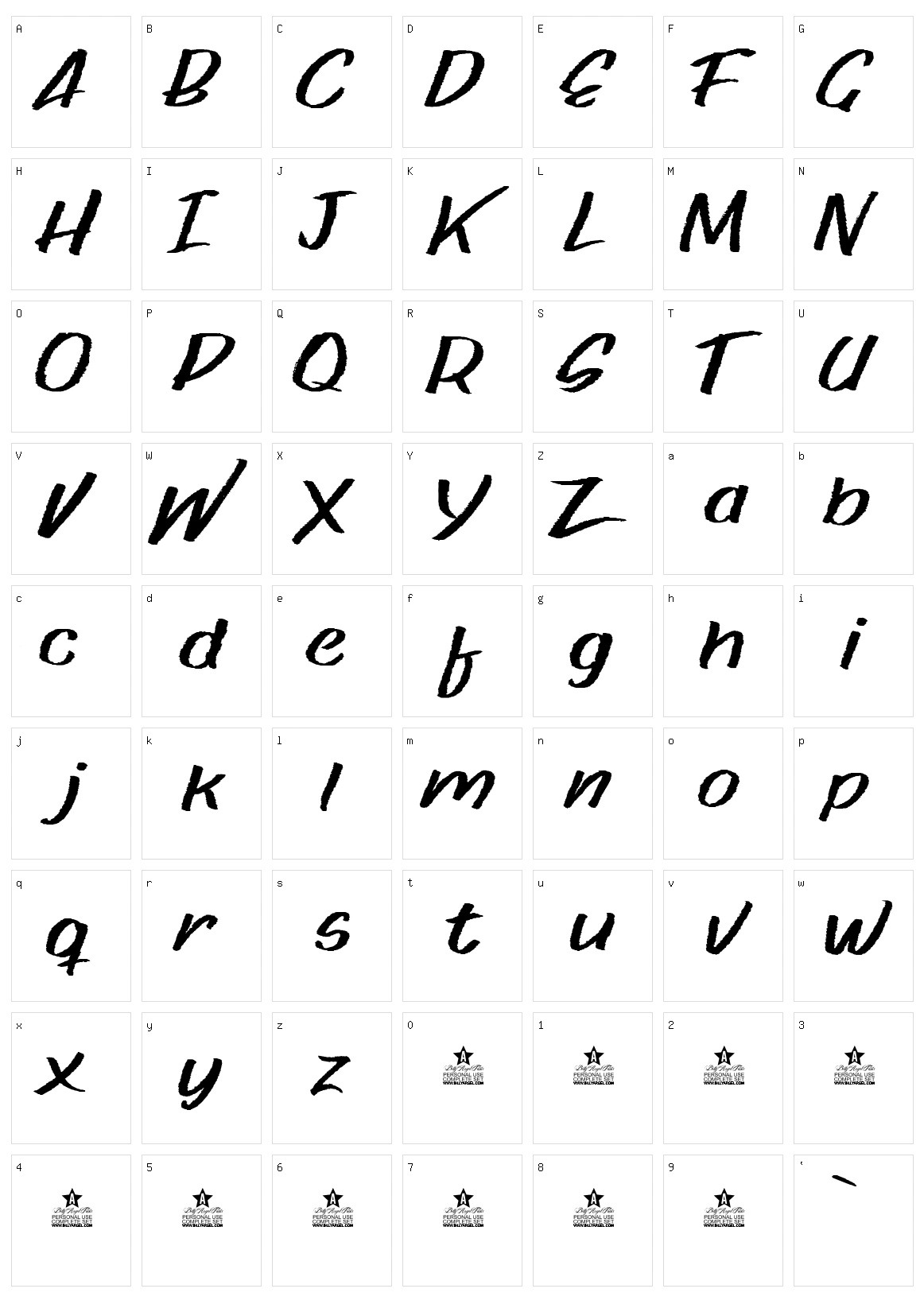 Paper Rib Character Set
