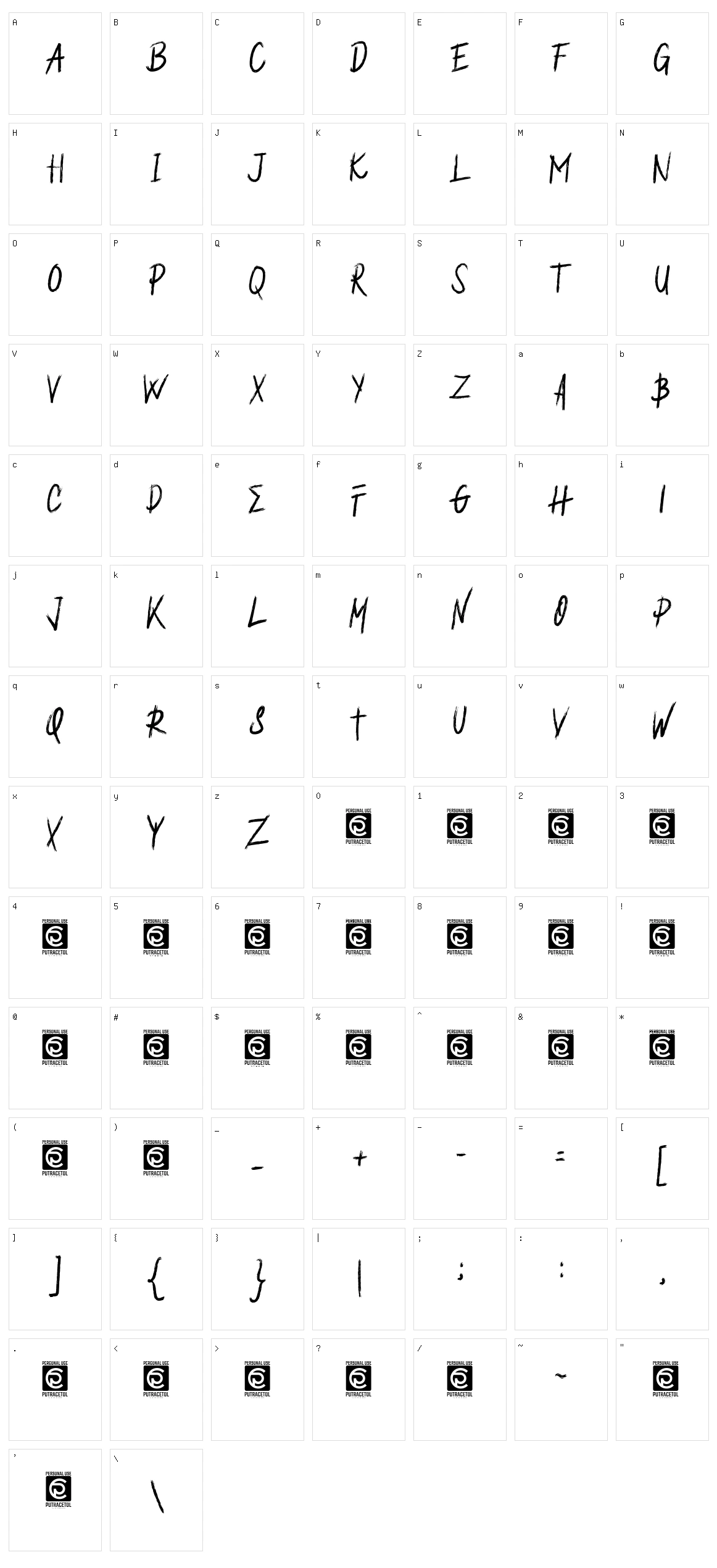 Rougher Character Set