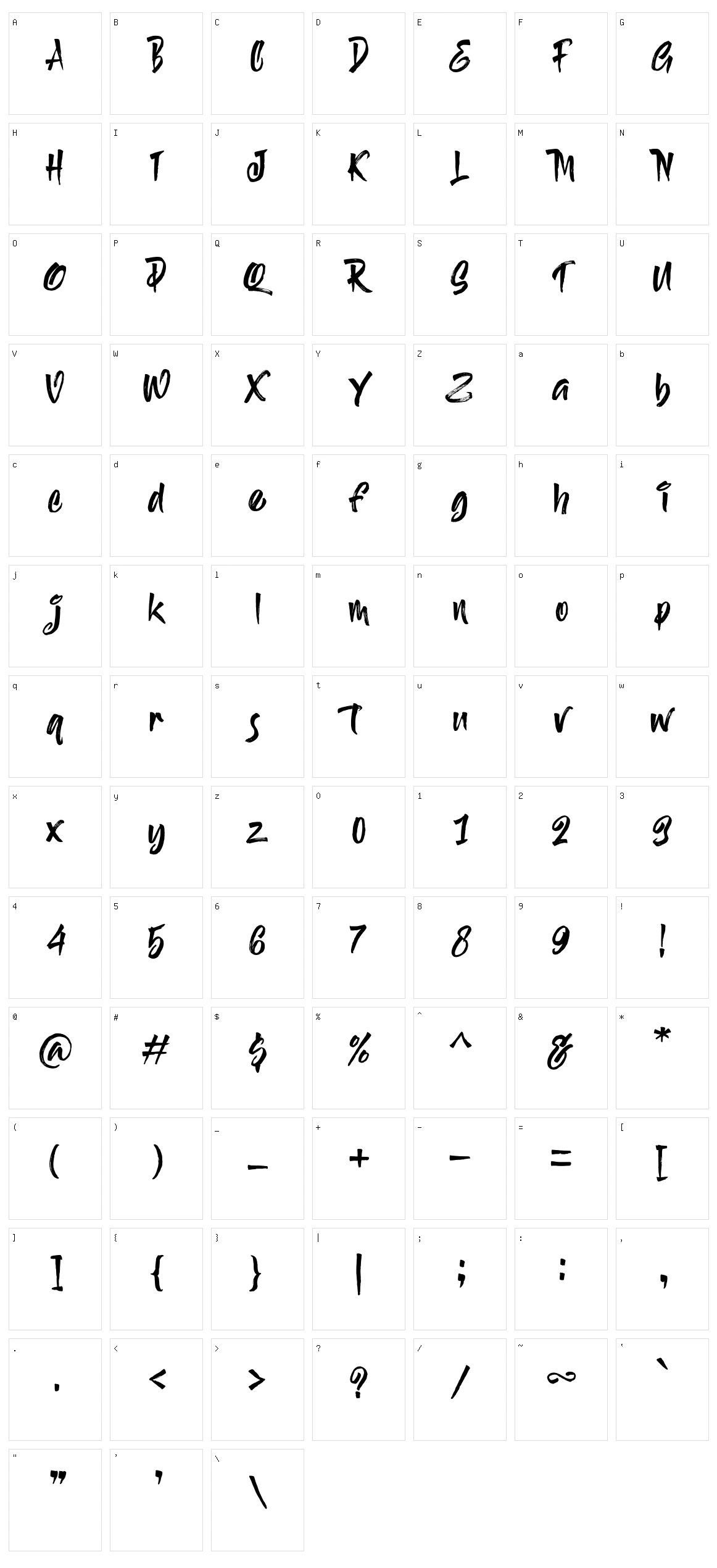 Tombstone Character Set
