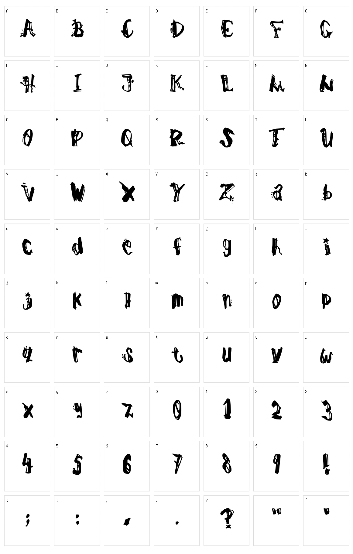 Dadareism Character Set