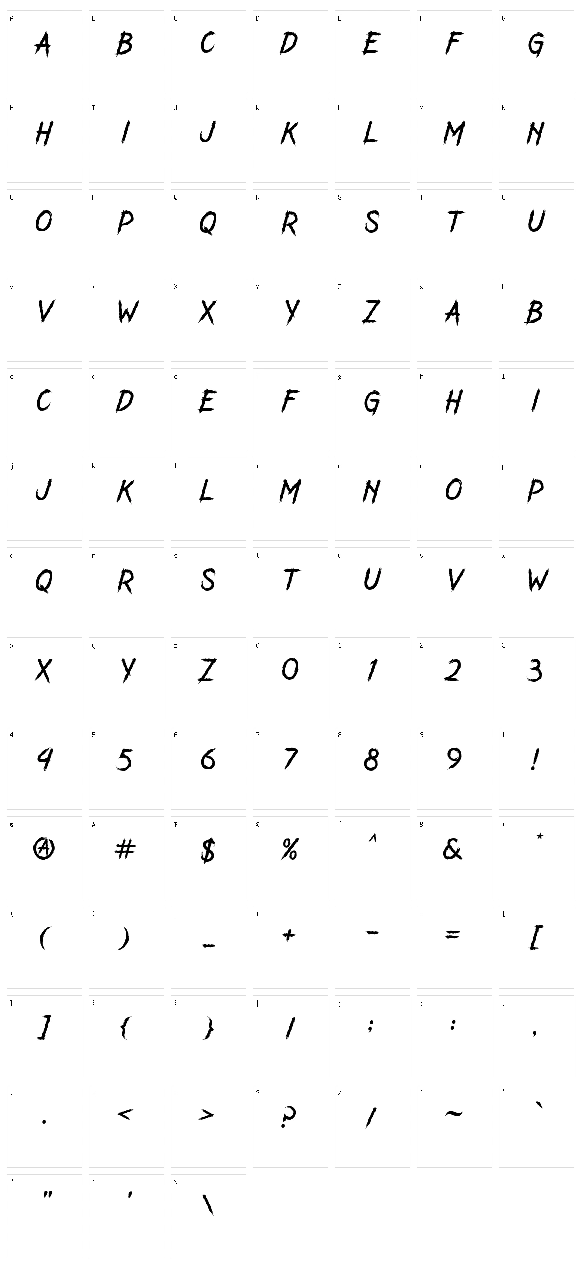 Gerrunk Character Set