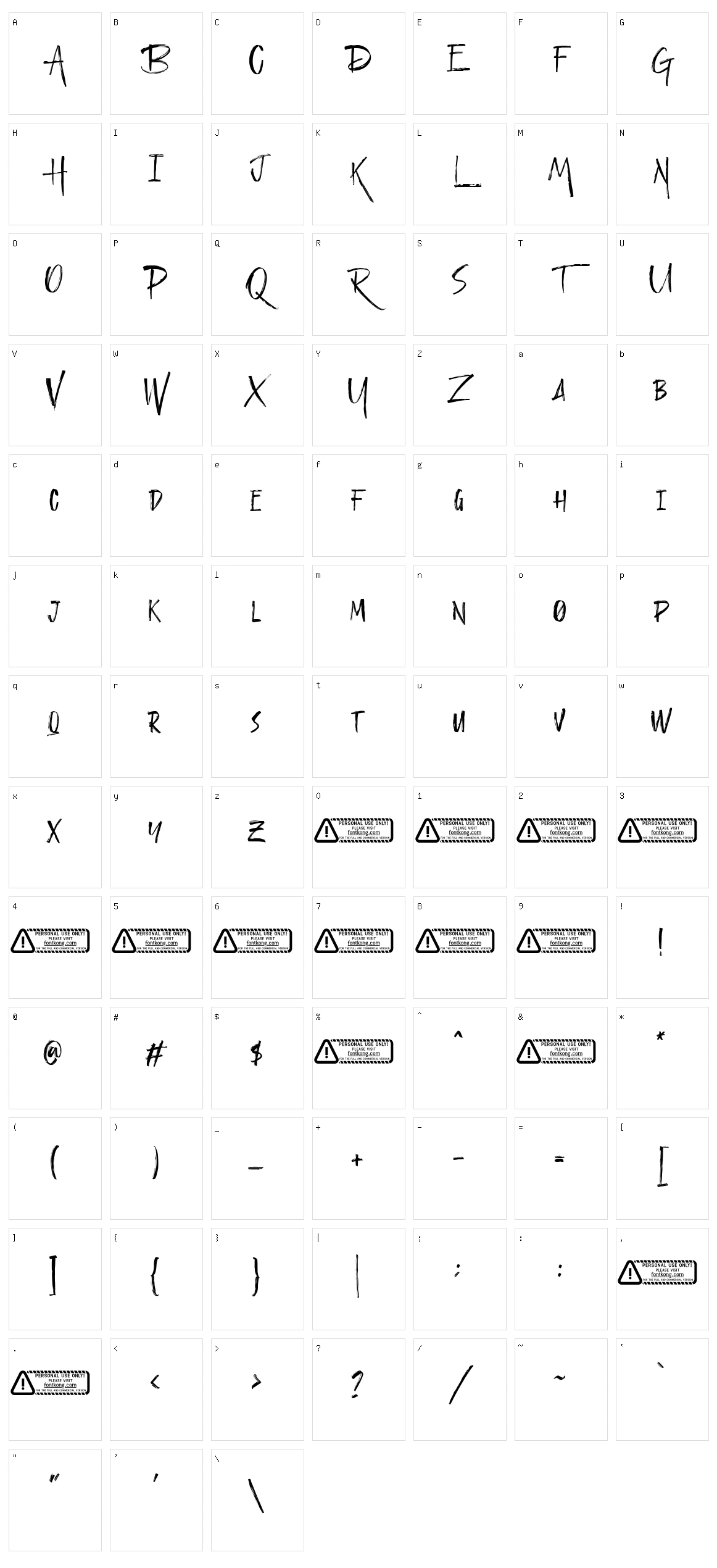 StandRock Character Set