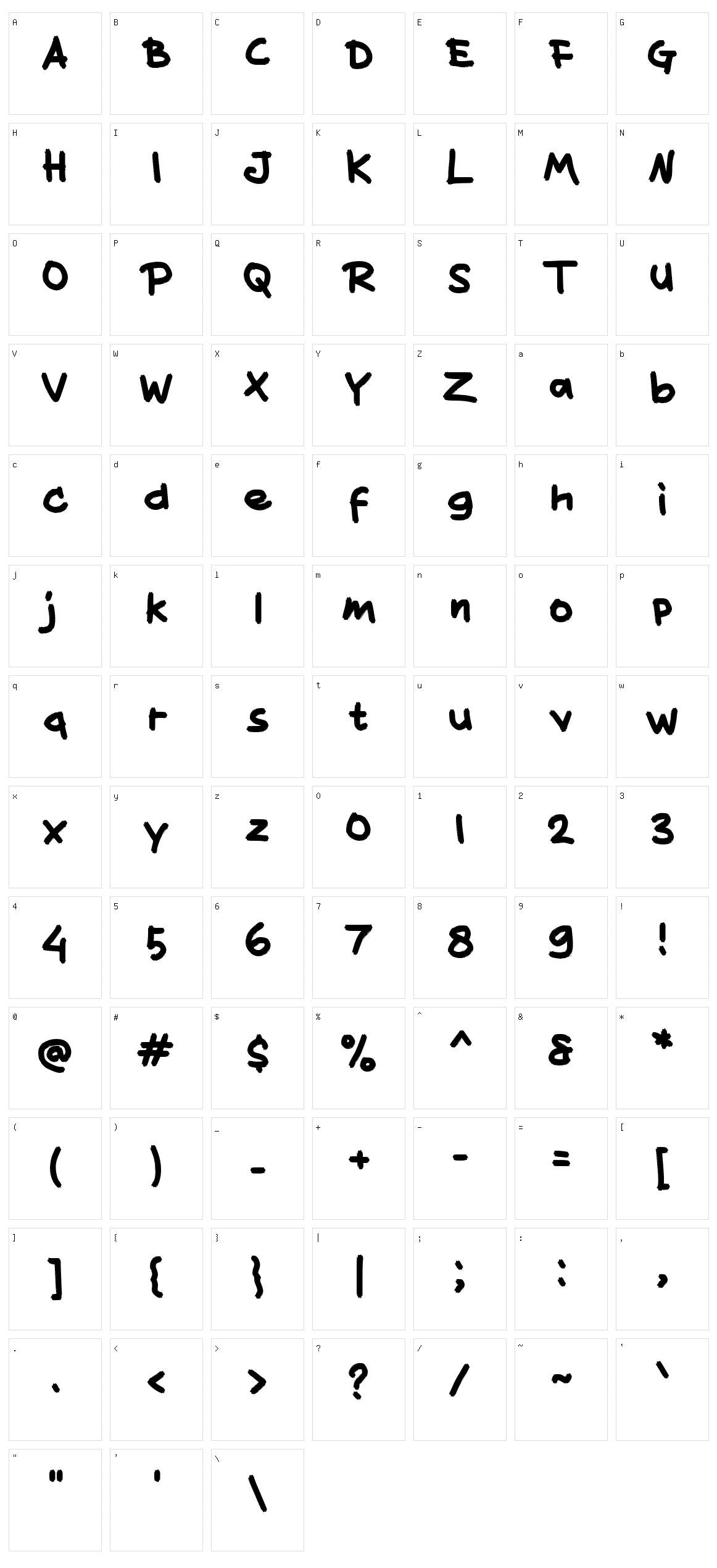 d Delapan Character Set