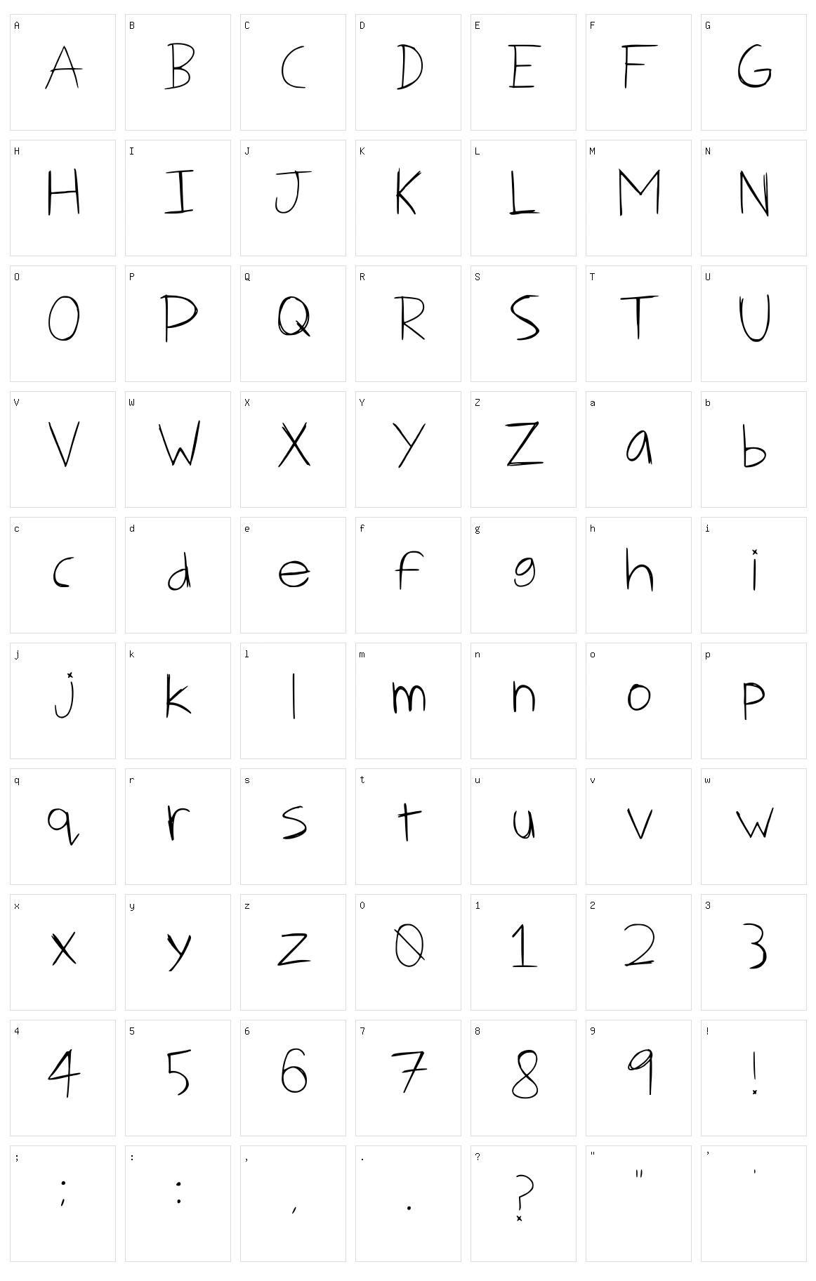 Strudel Script Character Set