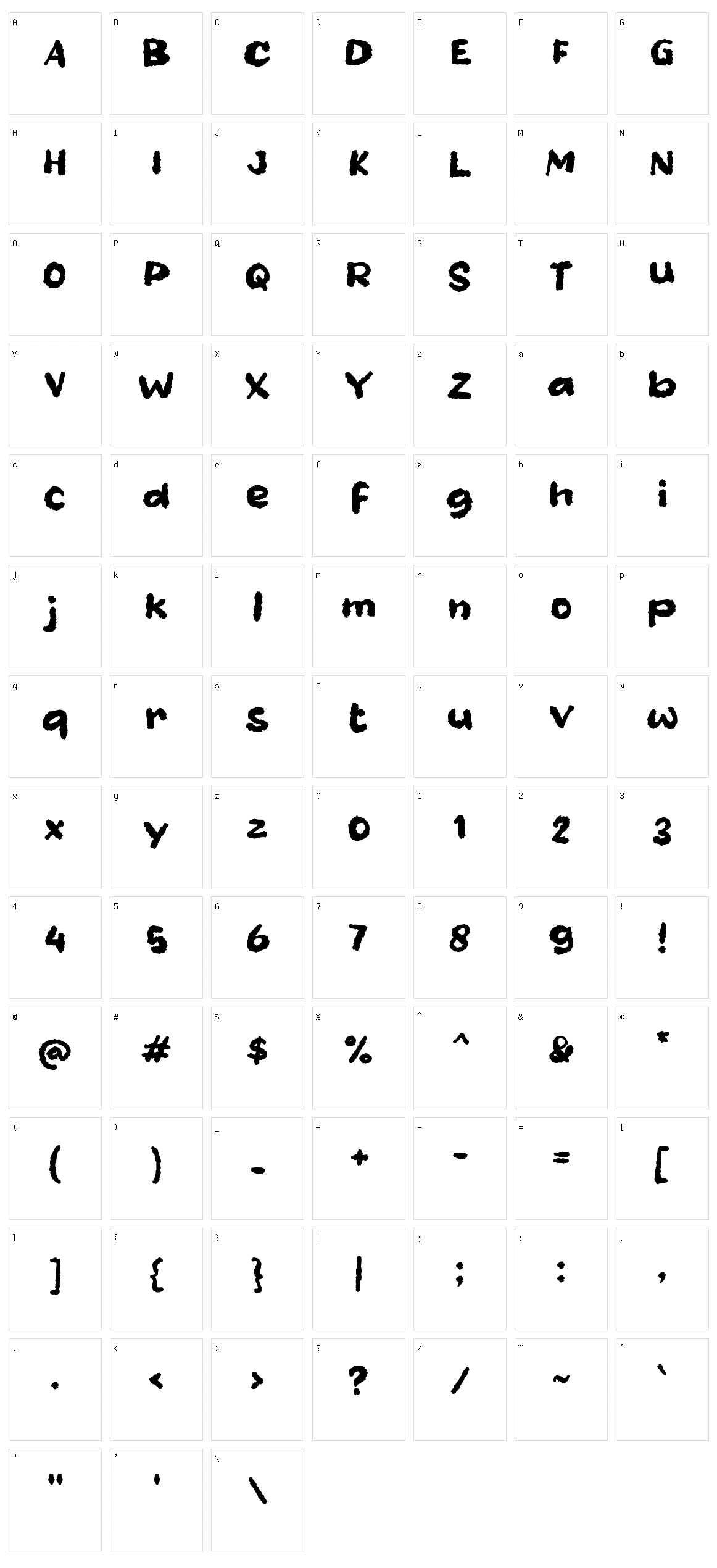 d Dustery Character Set