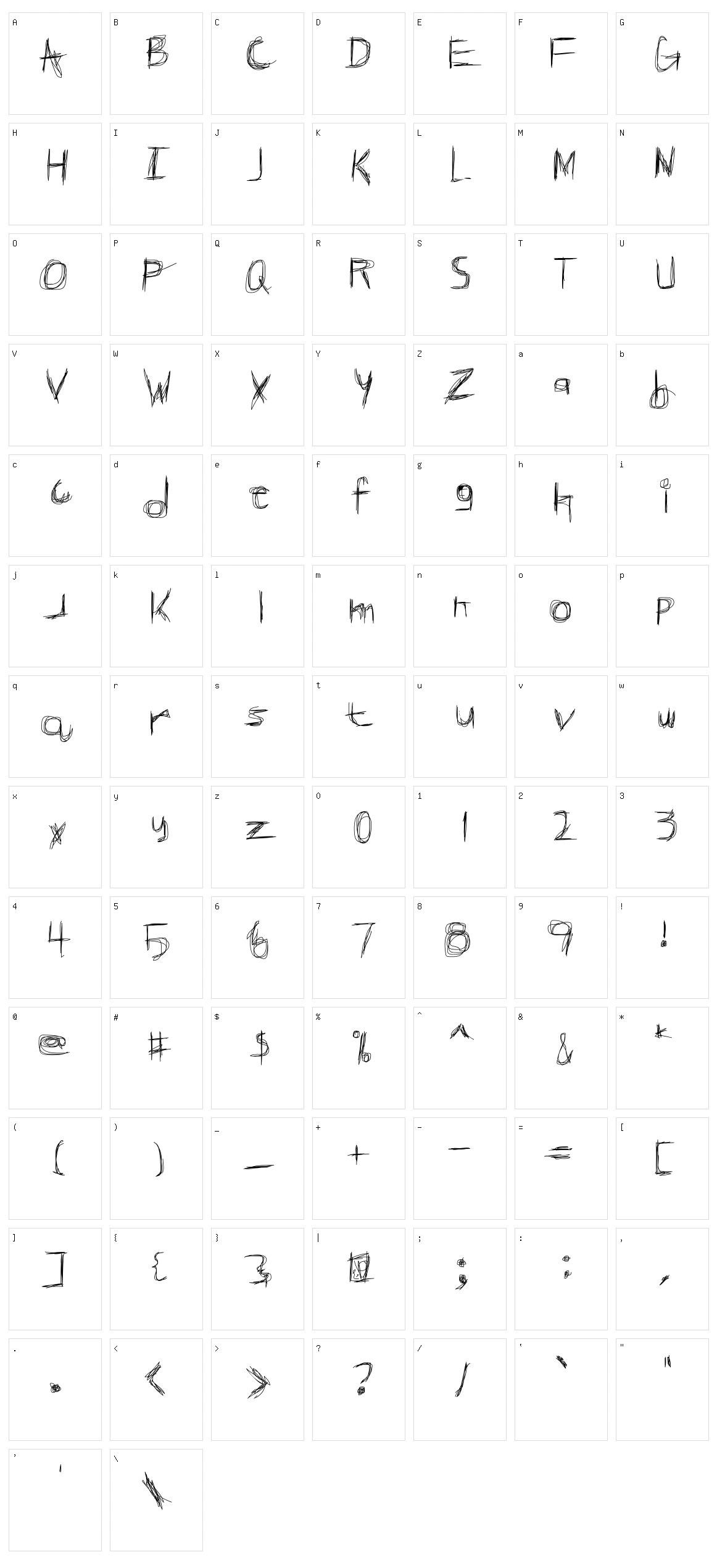 Broken Phone Nails Character Set