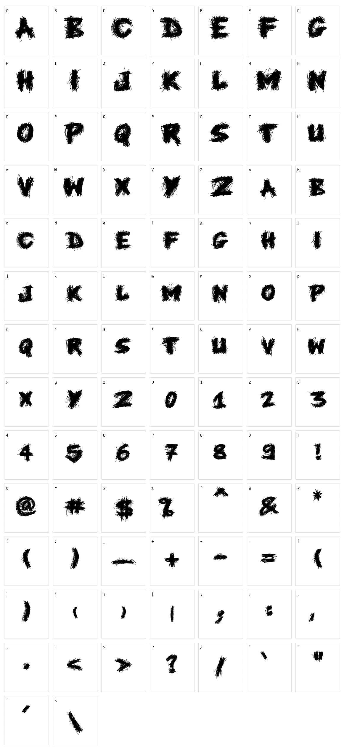 Knife Fight Character Set