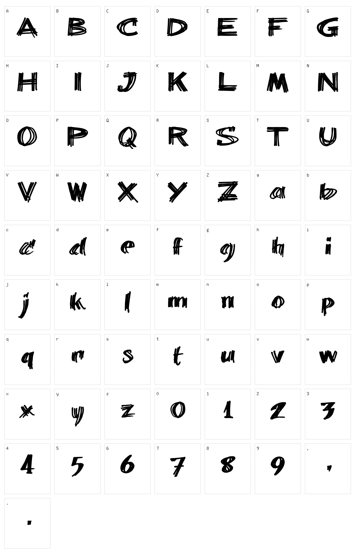 Billie Barred Character Set