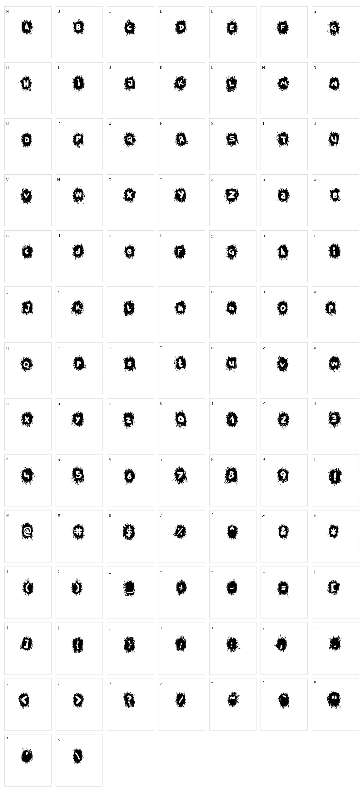 TPF Krikkel Krakkel Character Set