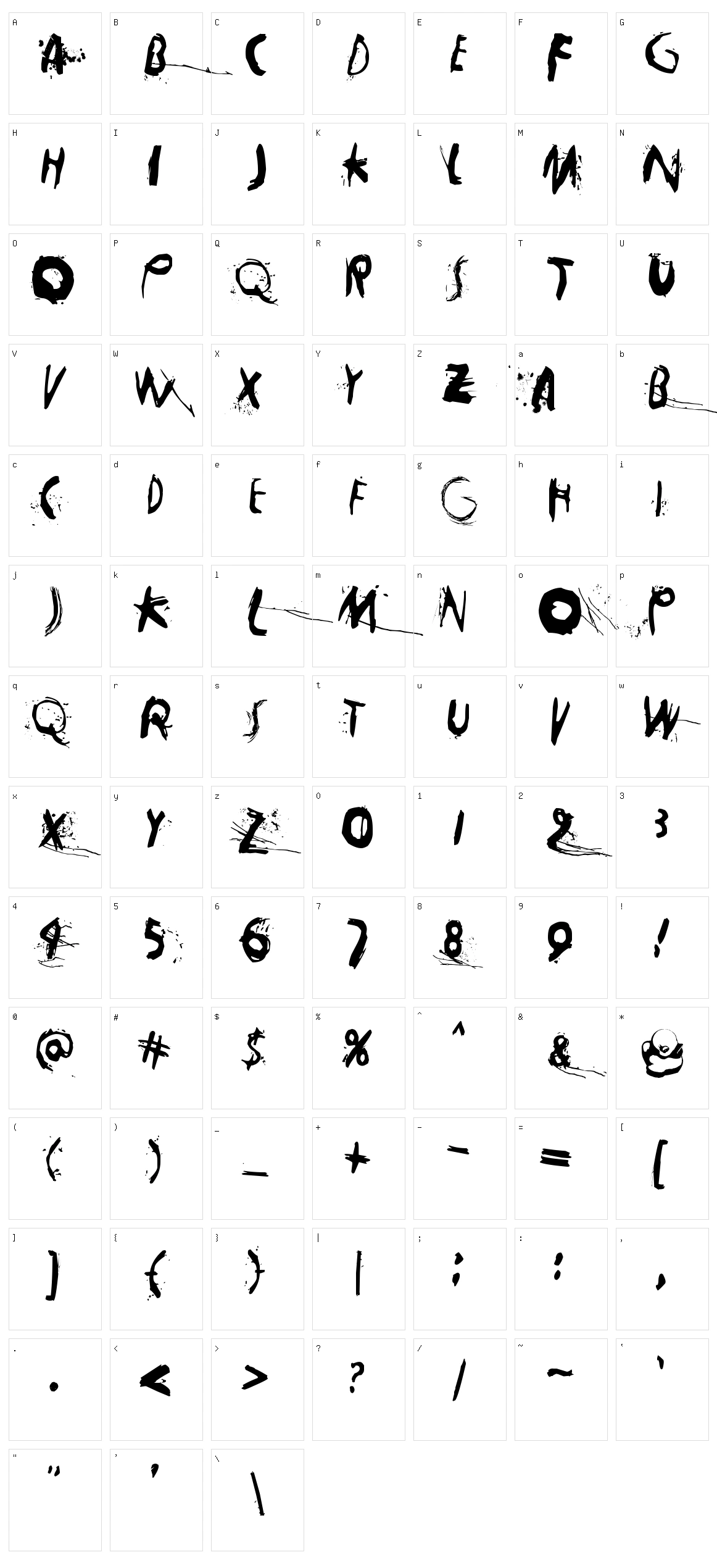 Horros Character Set