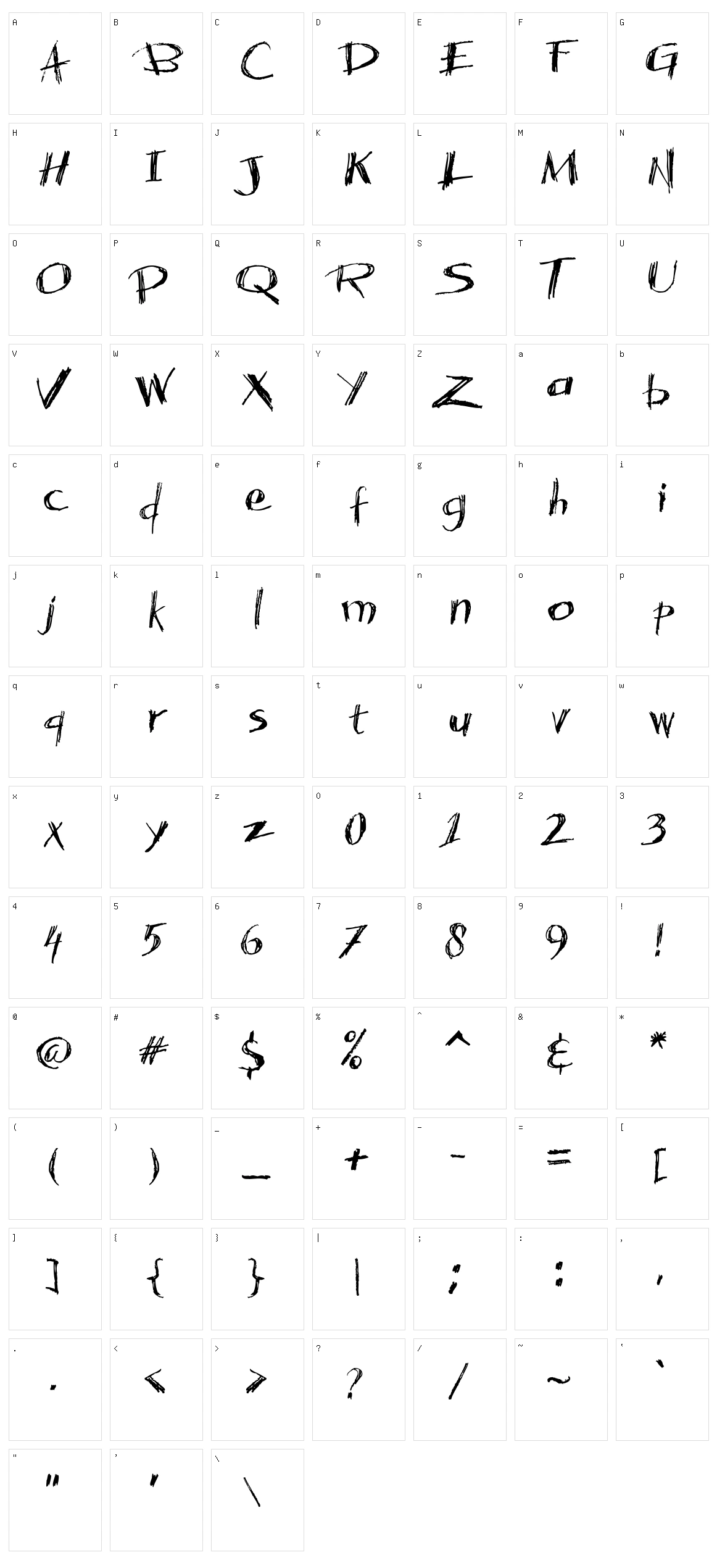 Acacia 23 Character Set